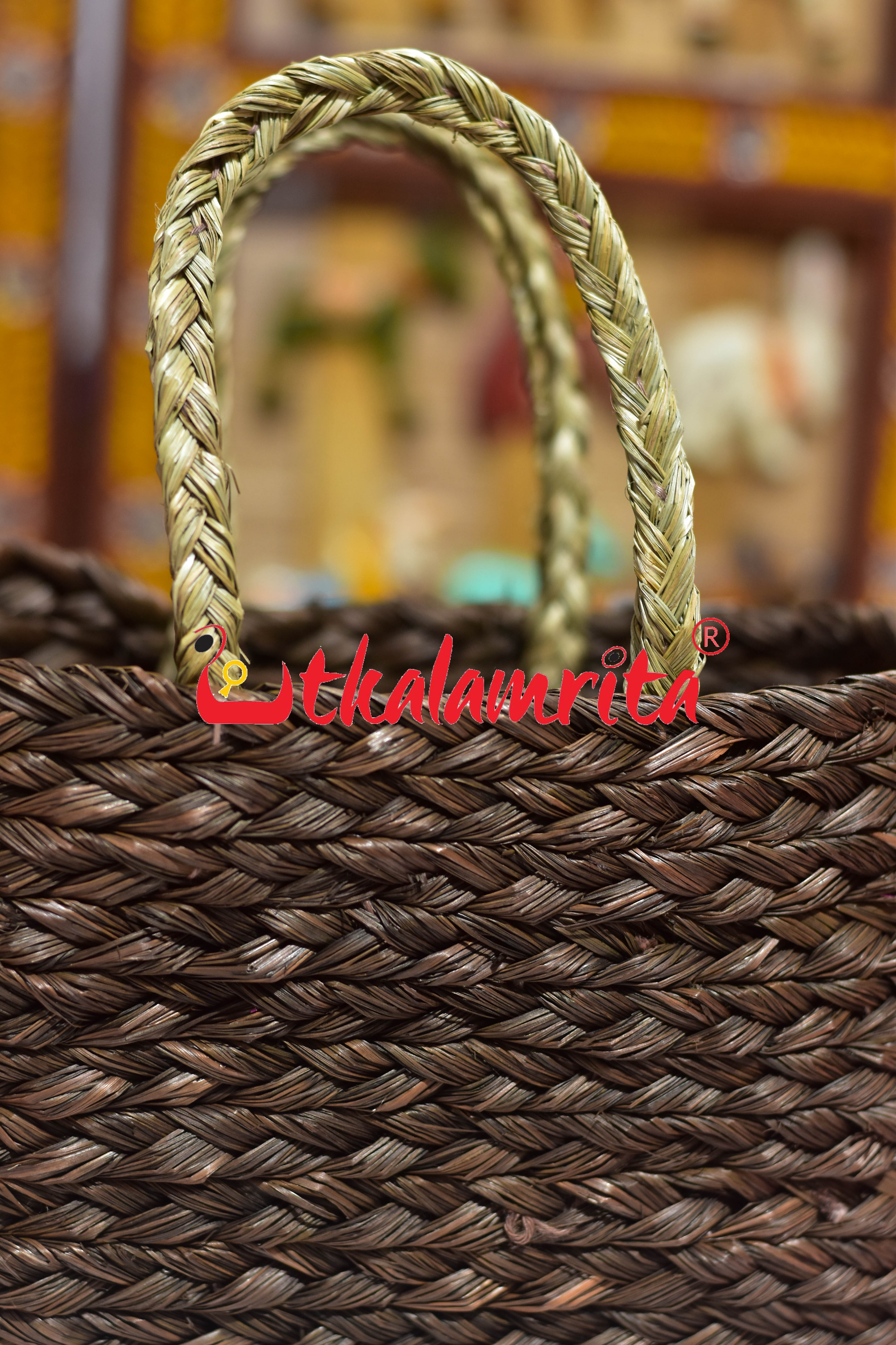 Sabai Grass Small Hamper Bag (Coffee)