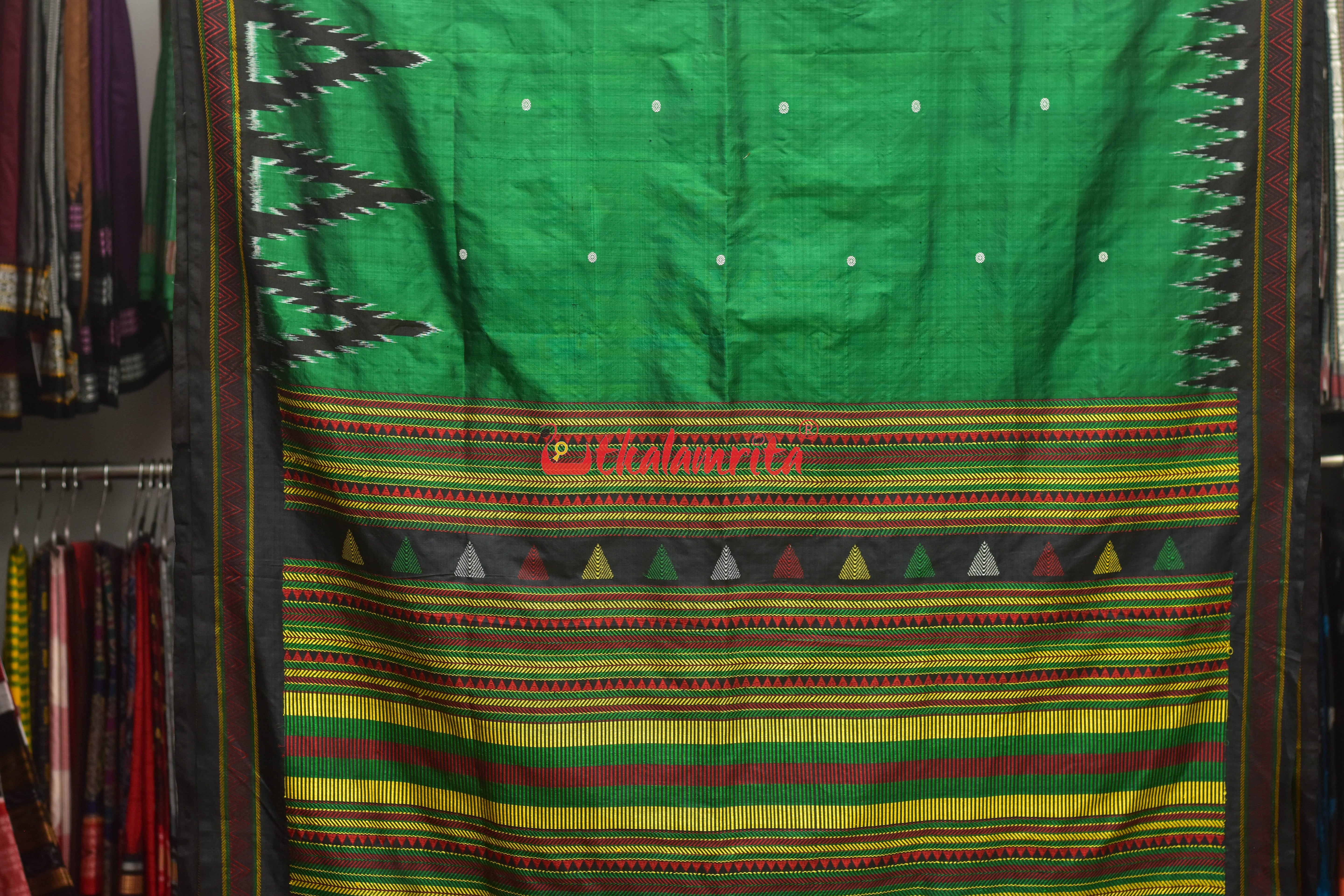 New Green Dongria Khandua Silk Saree