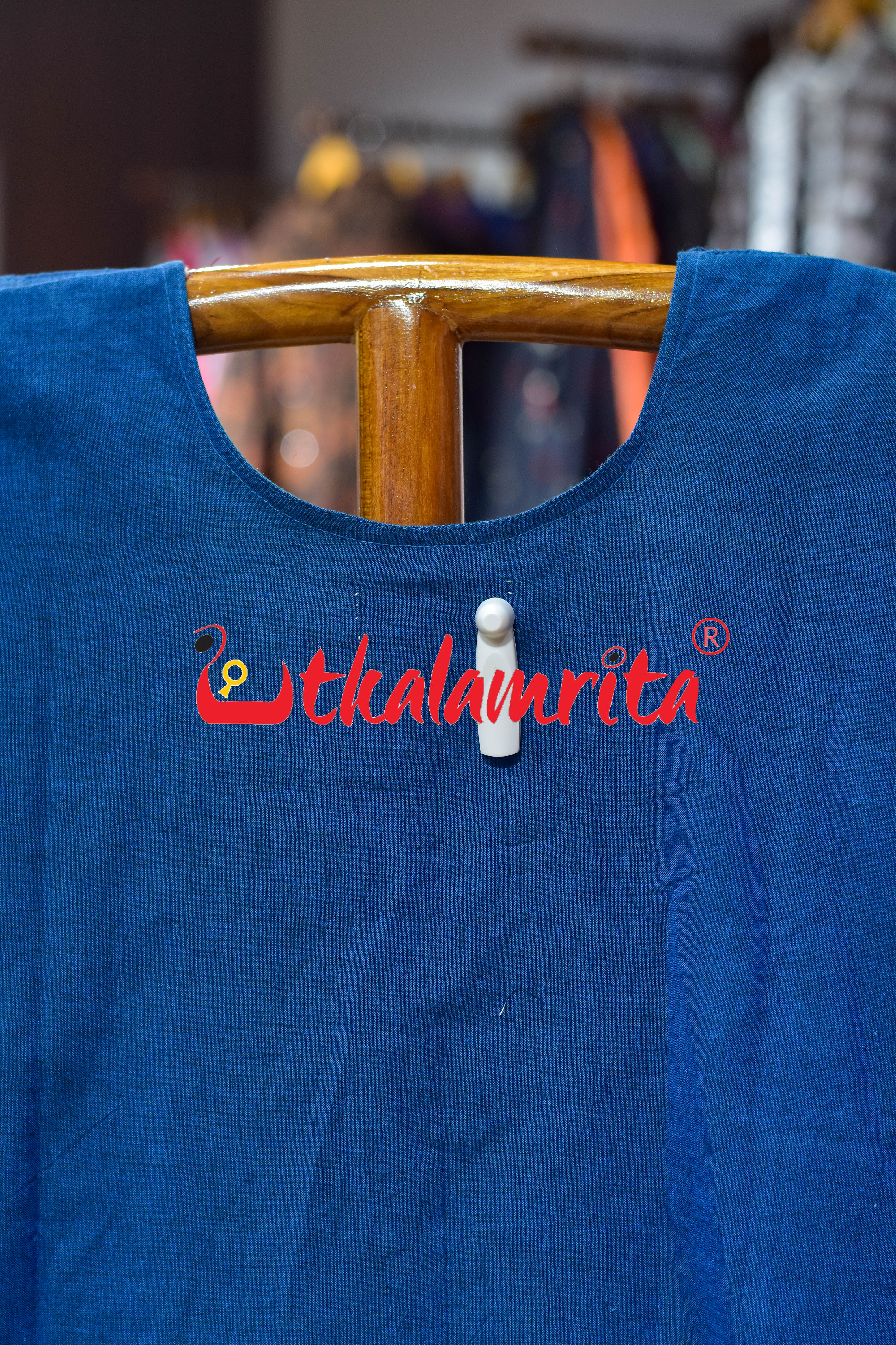 Teal Peacock Feathers Sambalpuri (Ladies Kurti)