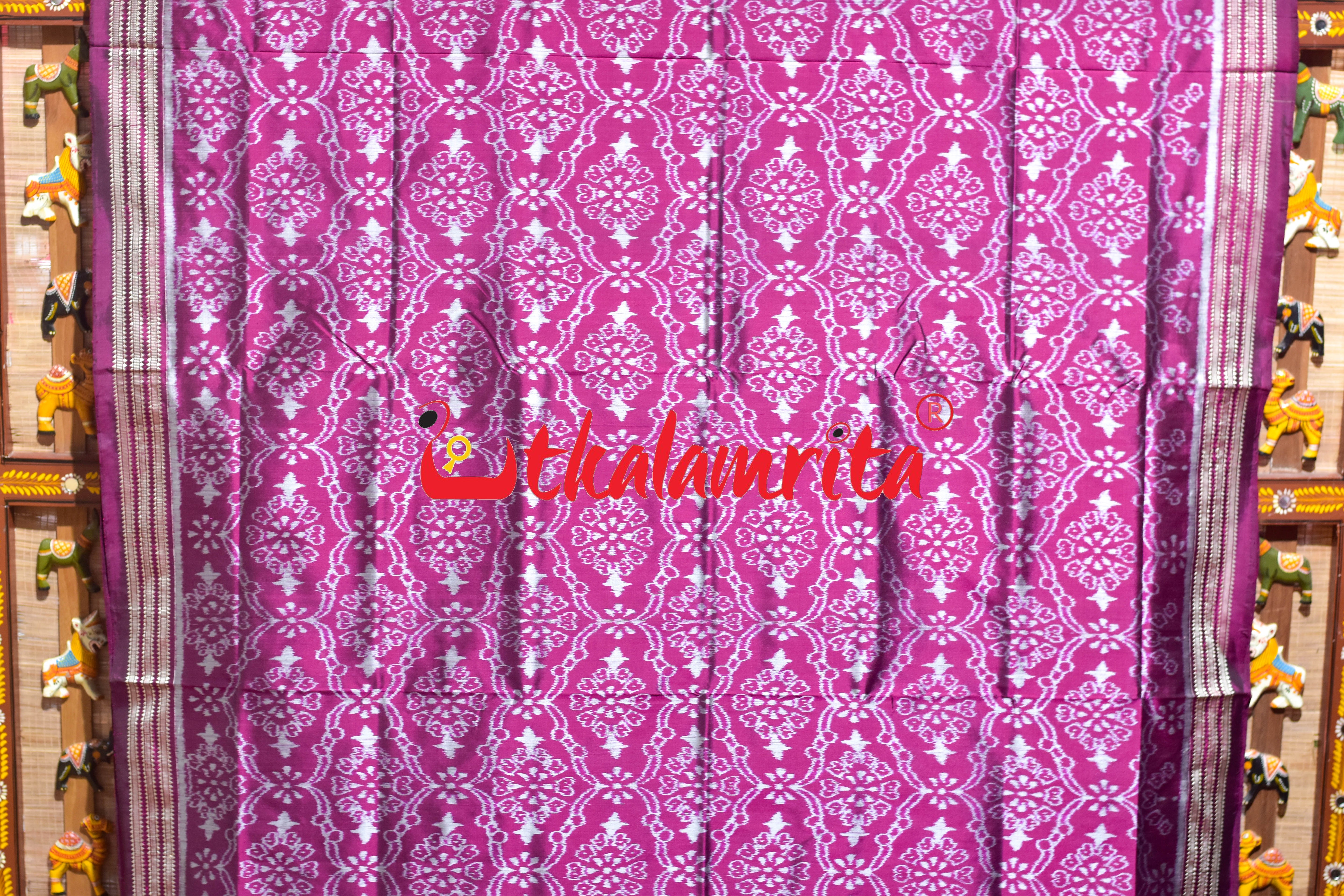 Purple Body Flower Sambalpuri Silk Saree