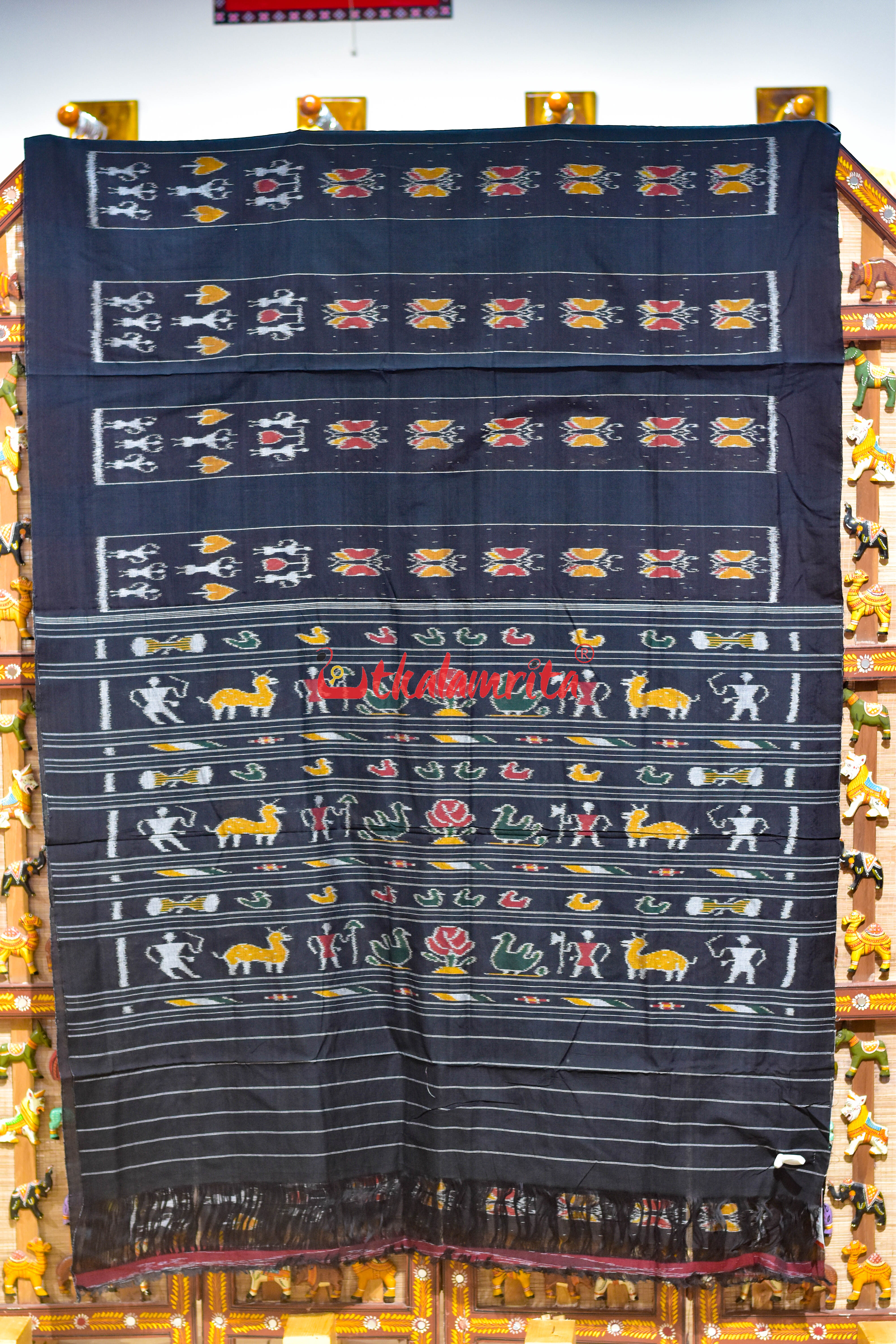 Body Black Butterfly Lines Khandua Cotton Saree