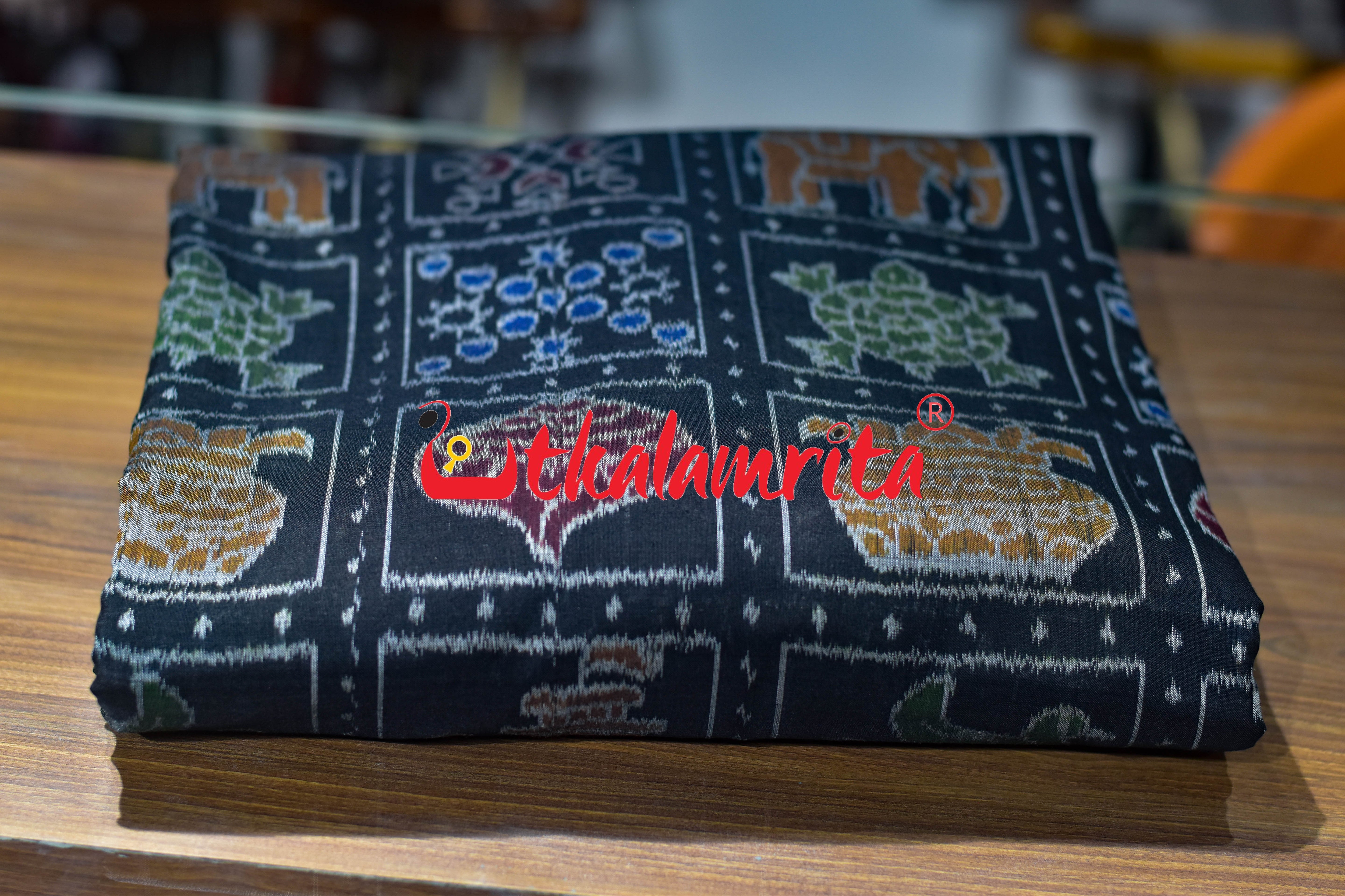 Dasakothi Black Sambalpuri Cotton (Fabric)