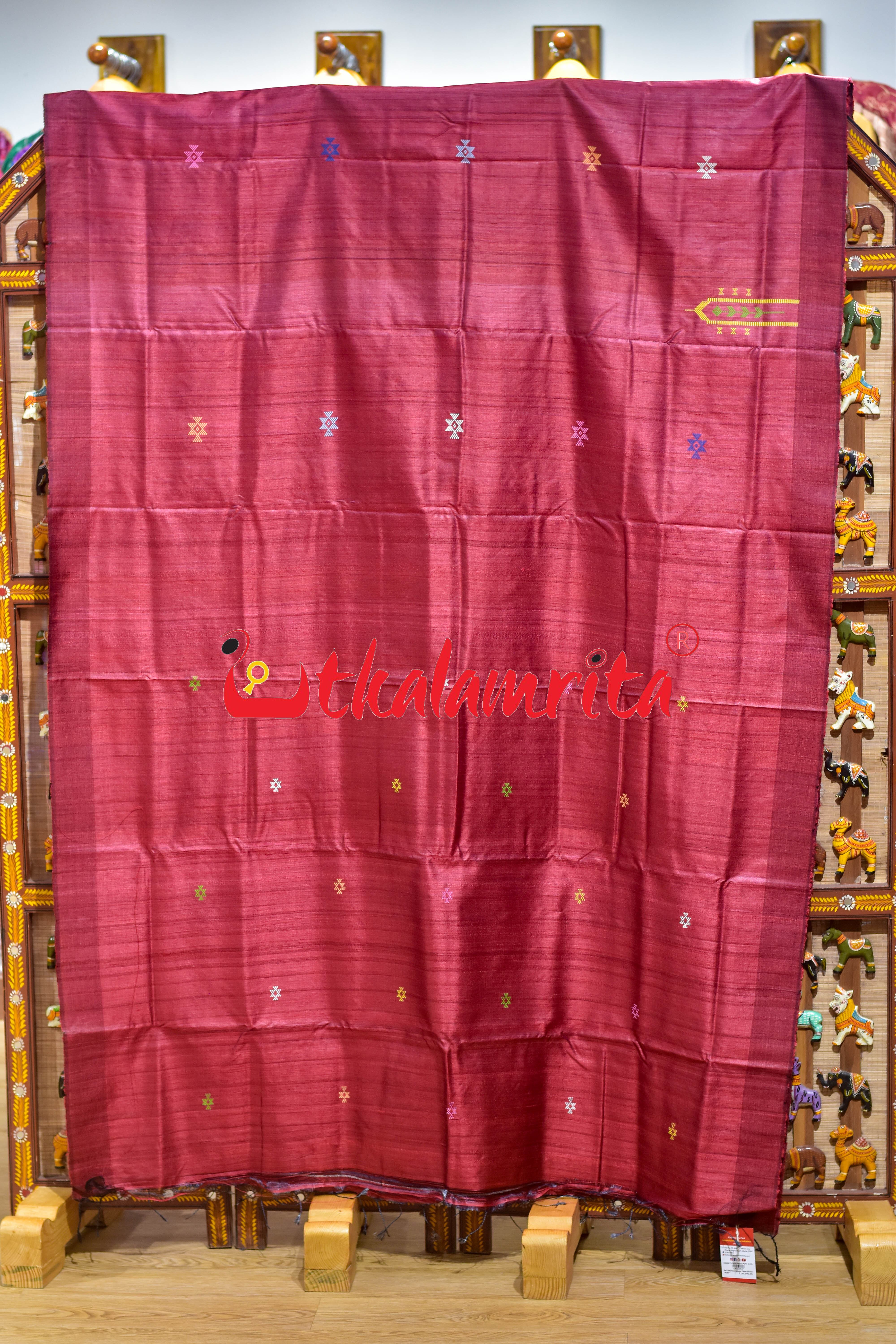 Red Chadheibana Gopalpur Tussar Silk Saree