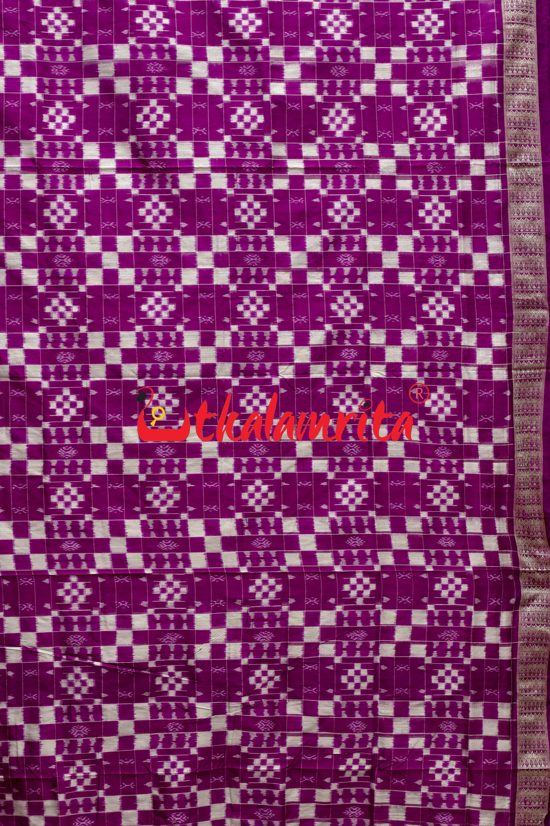 Purple Self Pasapali Silk Saree