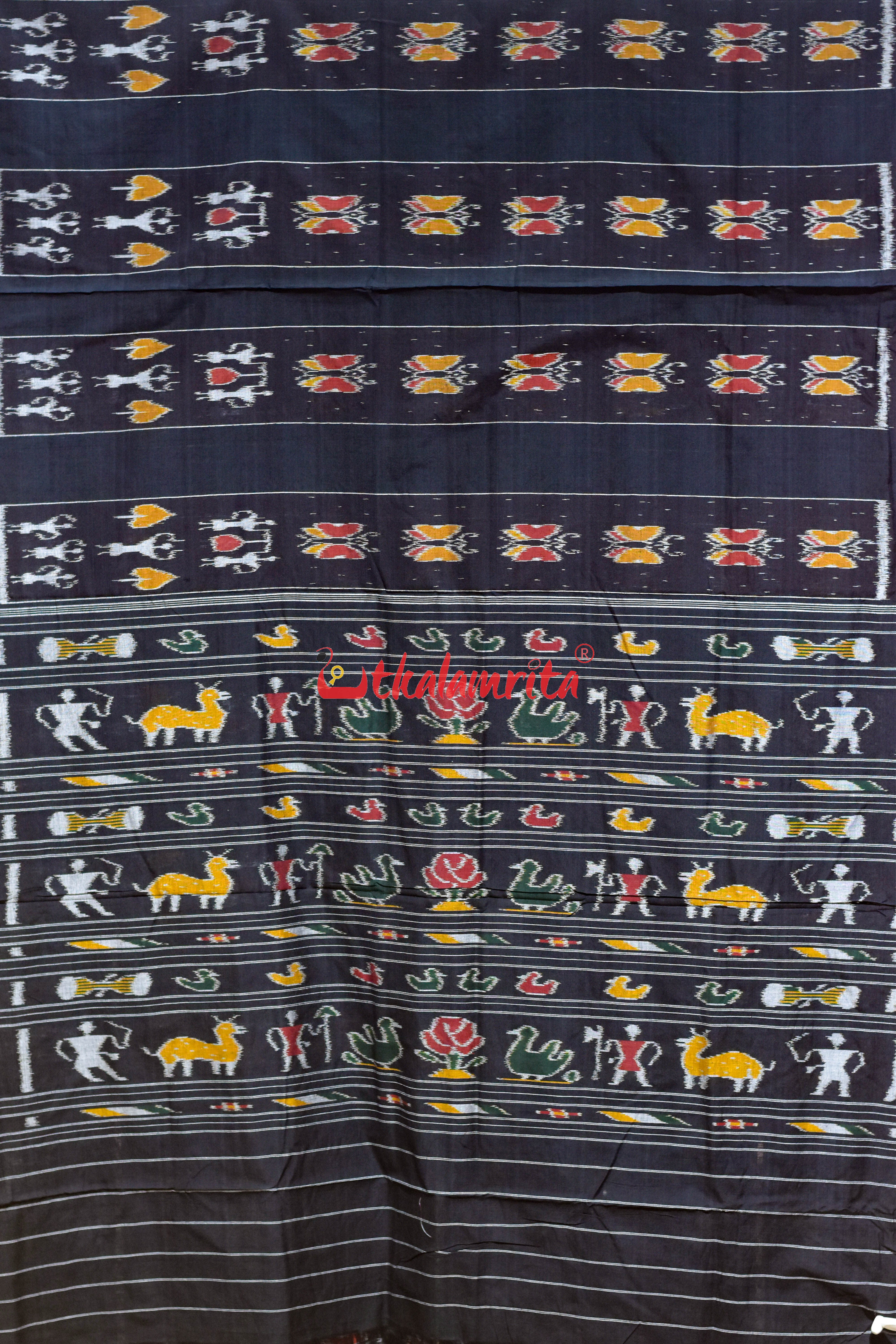 Body Black Butterfly Lines Khandua Cotton Saree