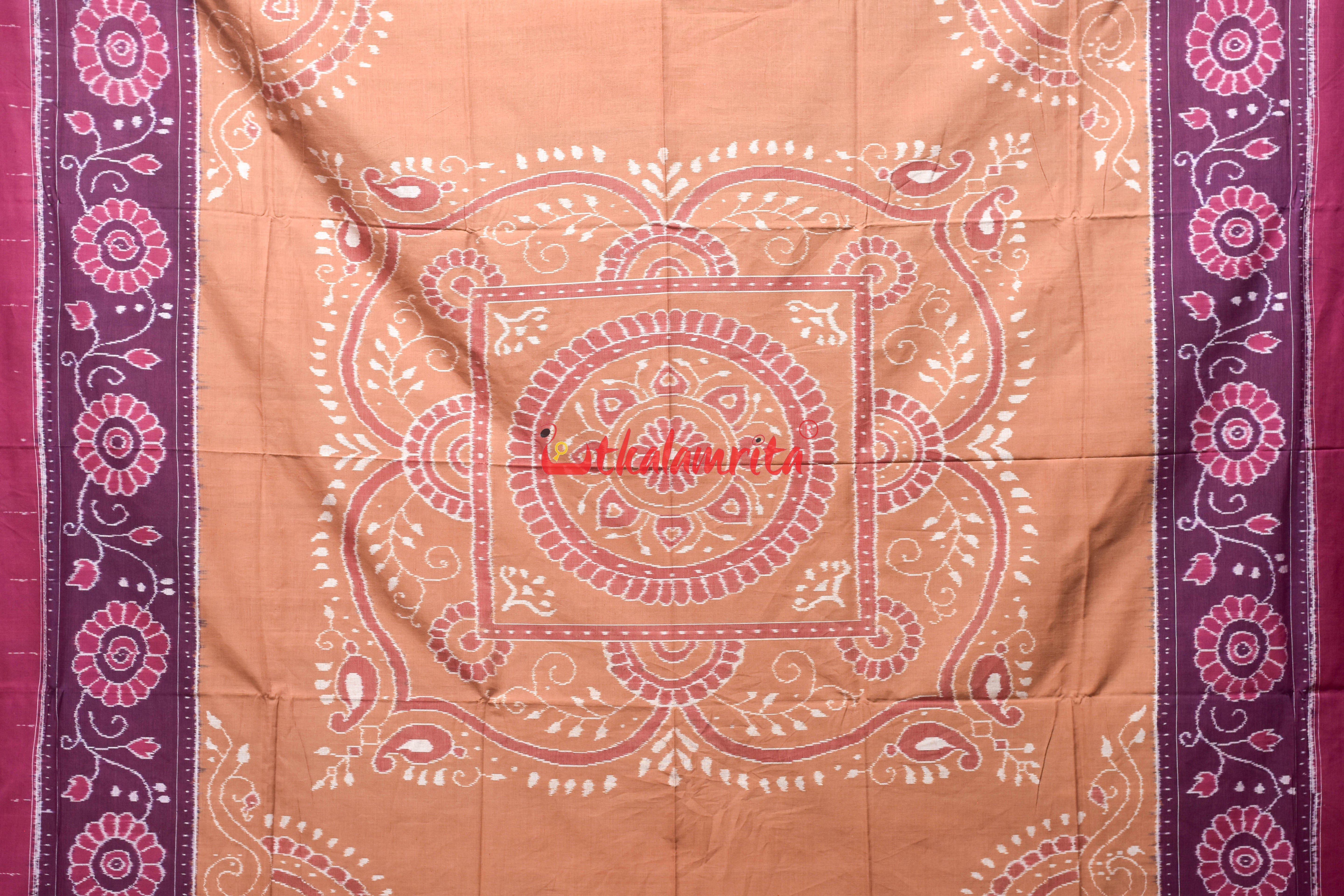 Maroon Brown Flower Bandha (Double Bedsheet)