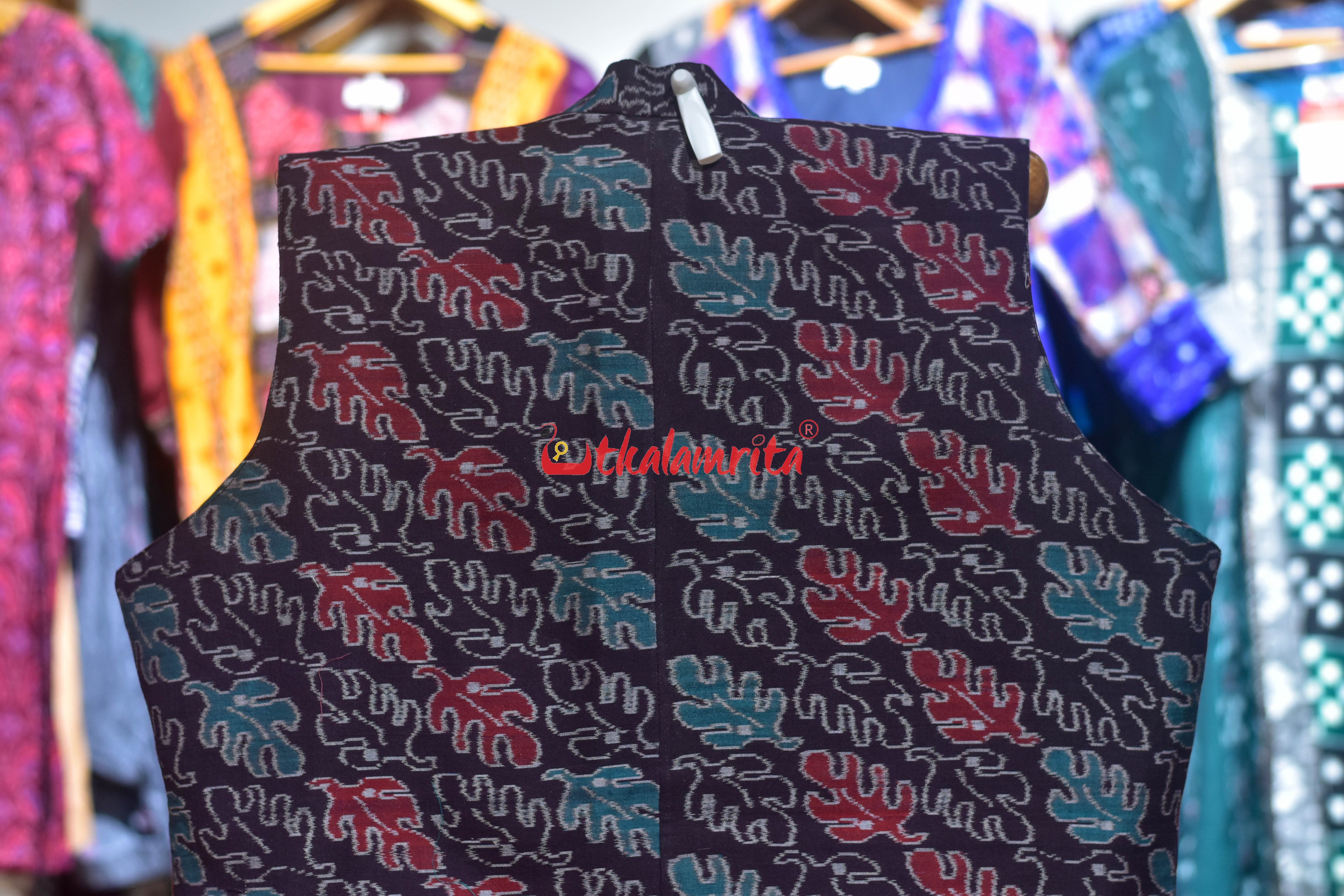 Coffee 3D Leafs Sambalpuri (Men's Jacket)