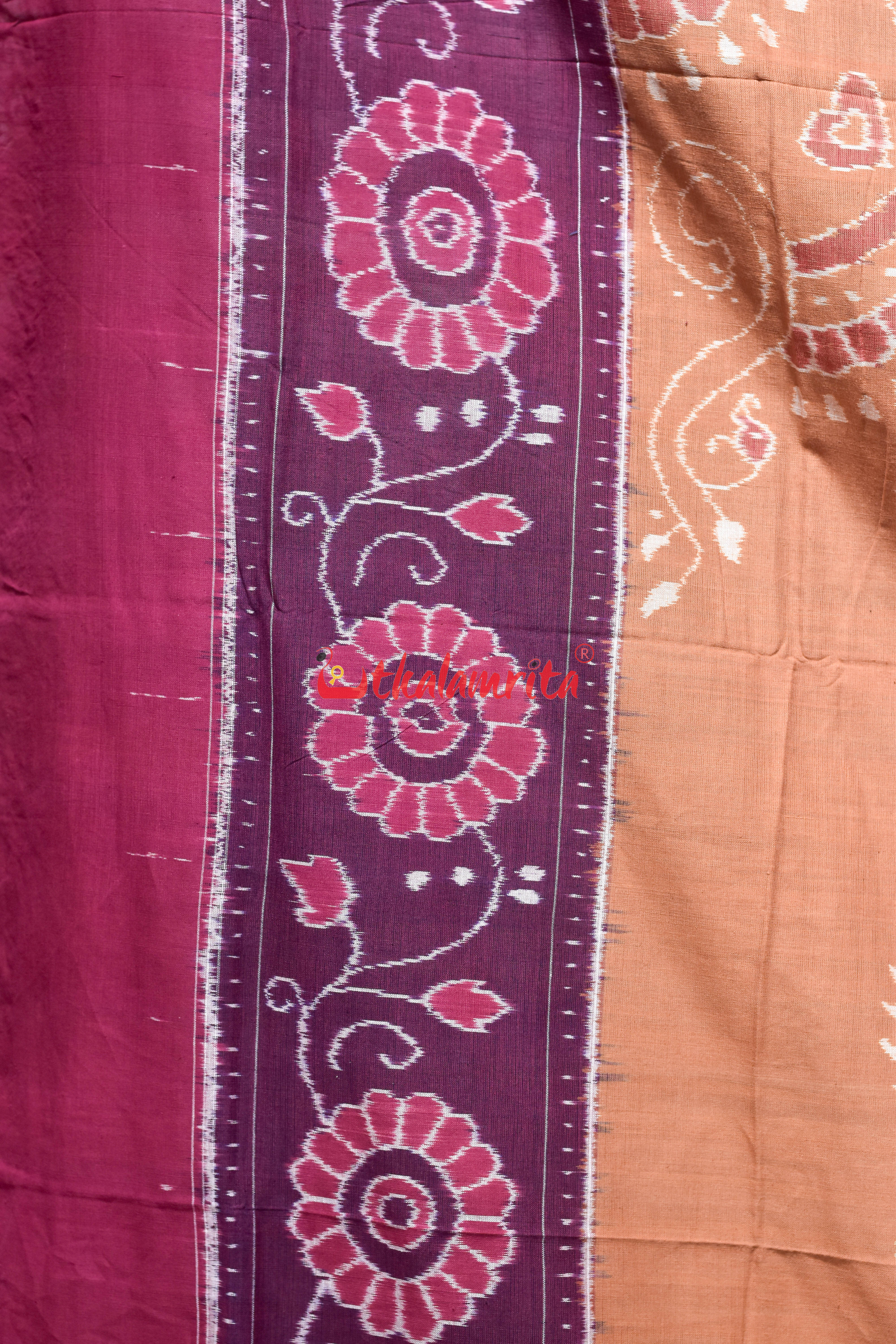 Maroon Brown Flower Bandha (Double Bedsheet)