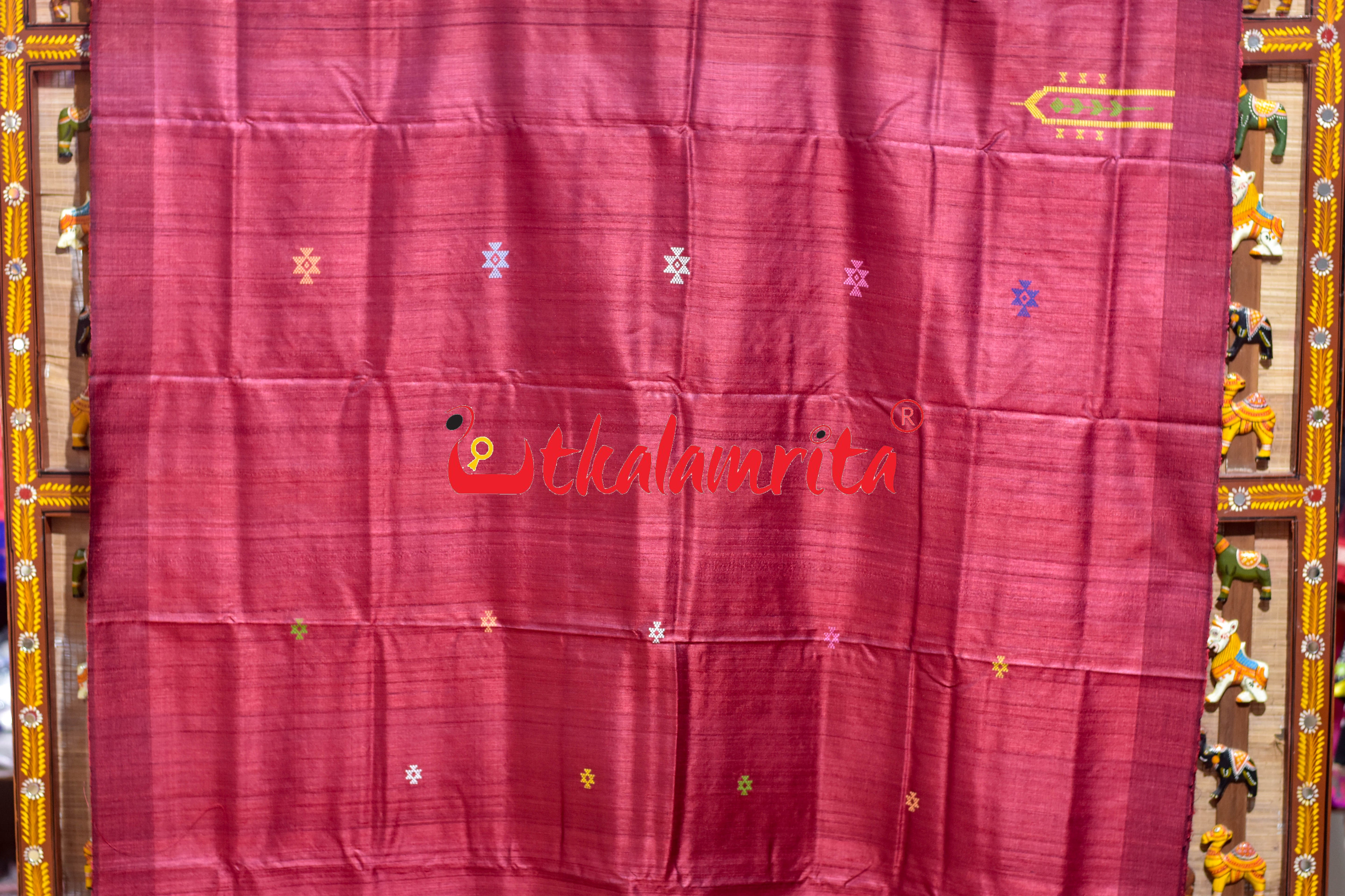 Red Chadheibana Gopalpur Tussar Silk Saree
