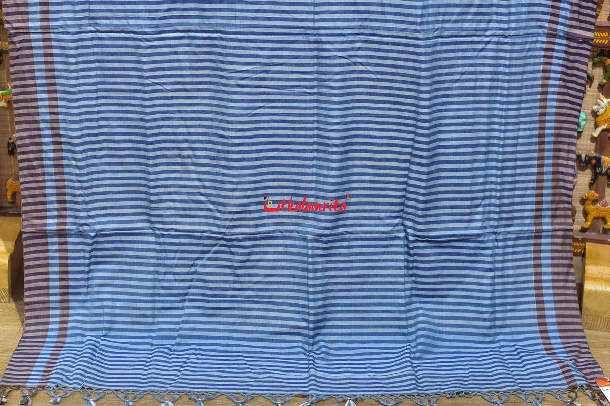Tarabali Close Bandha Blue Yellow Maniabandha Cotton Saree