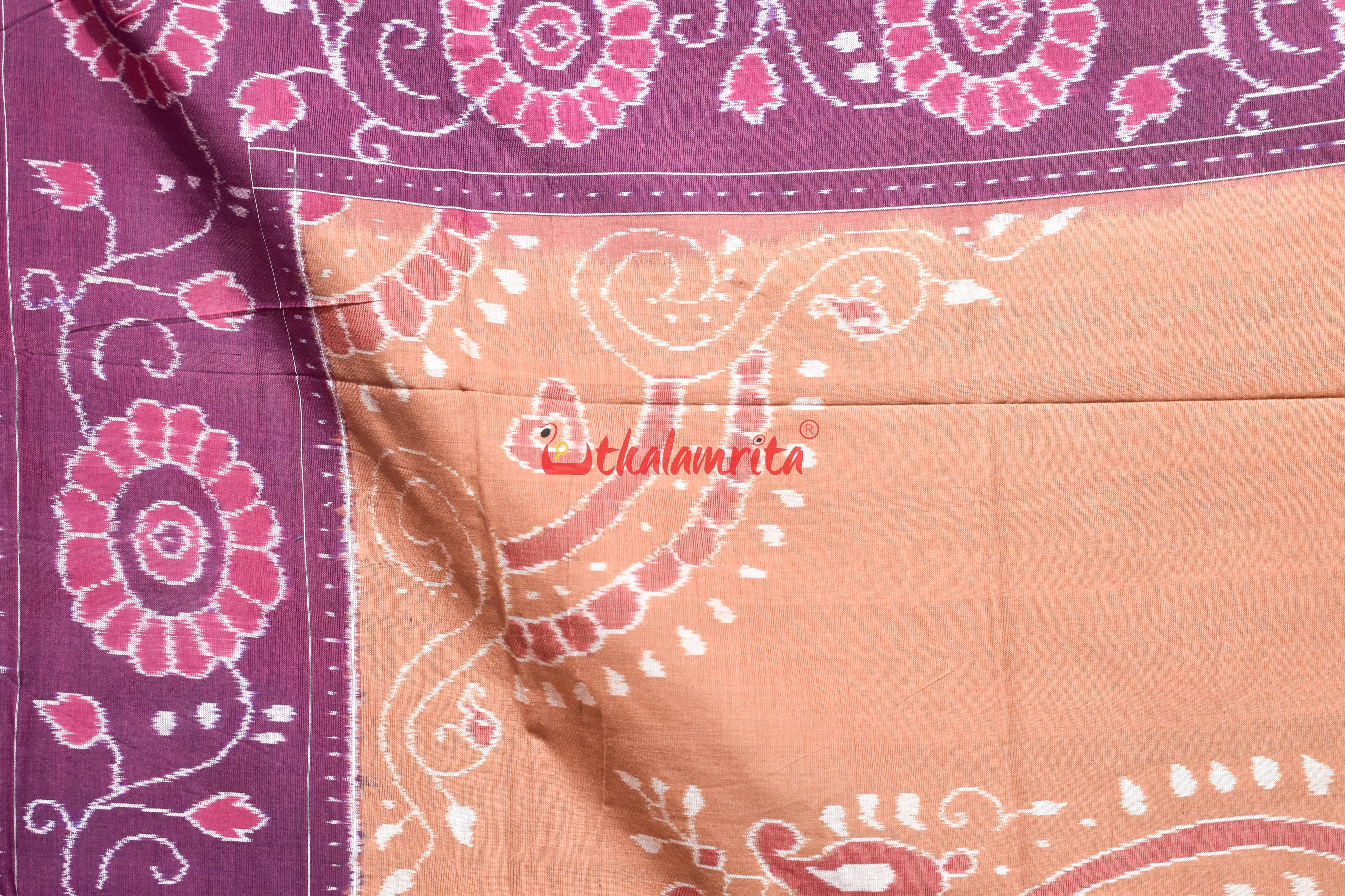 Maroon Brown Flower Bandha (Double Bedsheet)