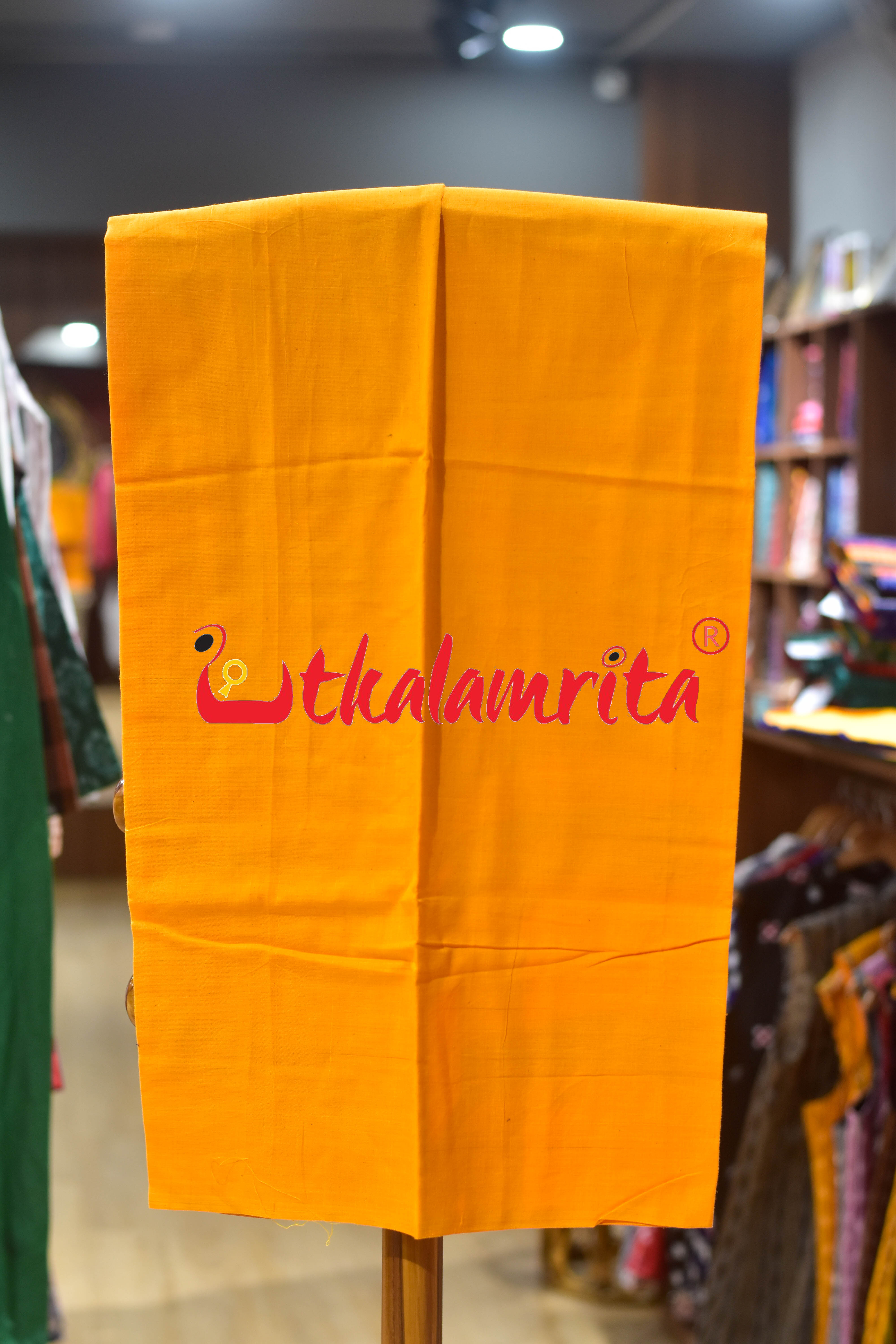 Purple Yellow Standing Tribals Sambalpuri Cotton Dress Set