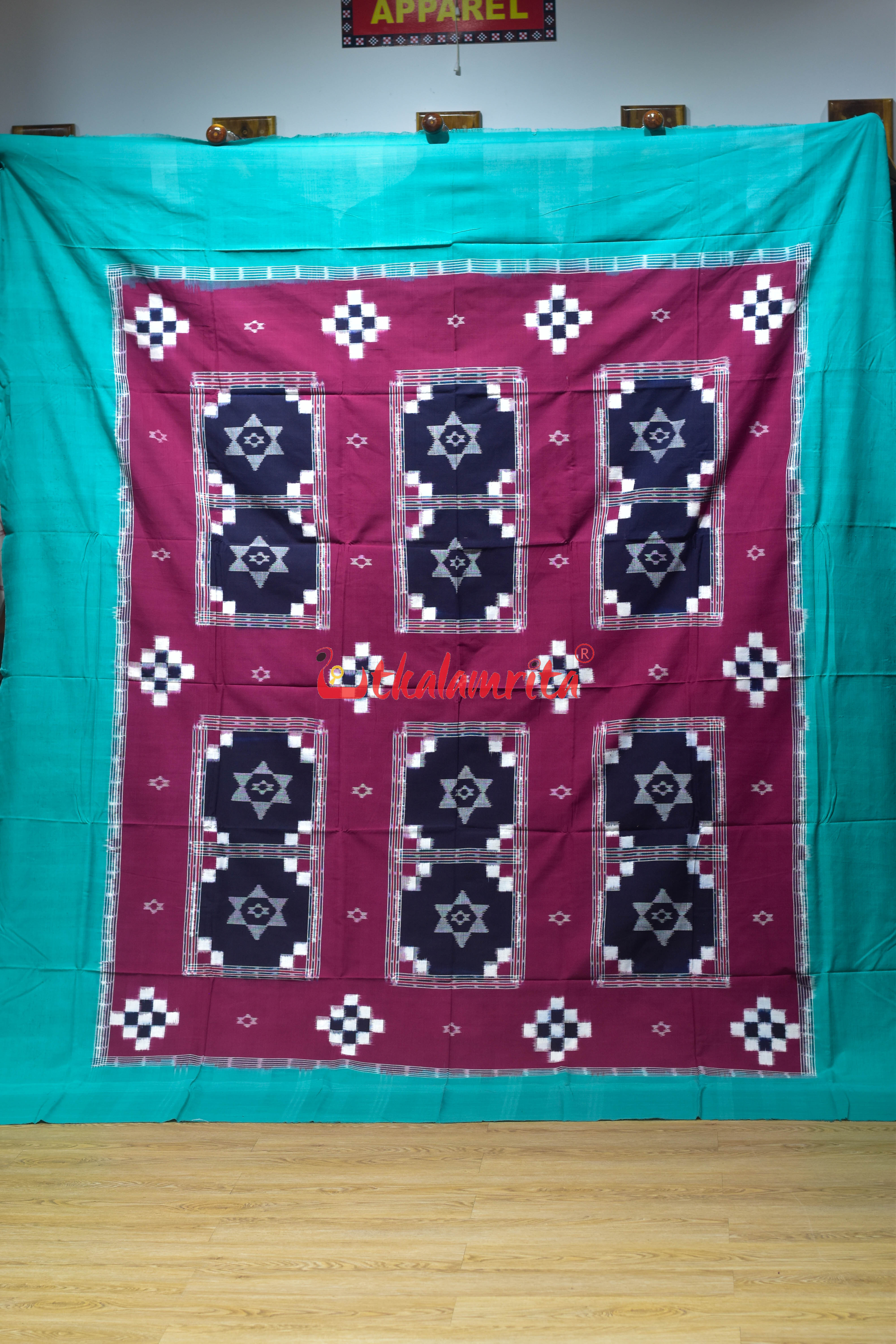 Black Maroon Tara Pasapali (Double Bedsheet)