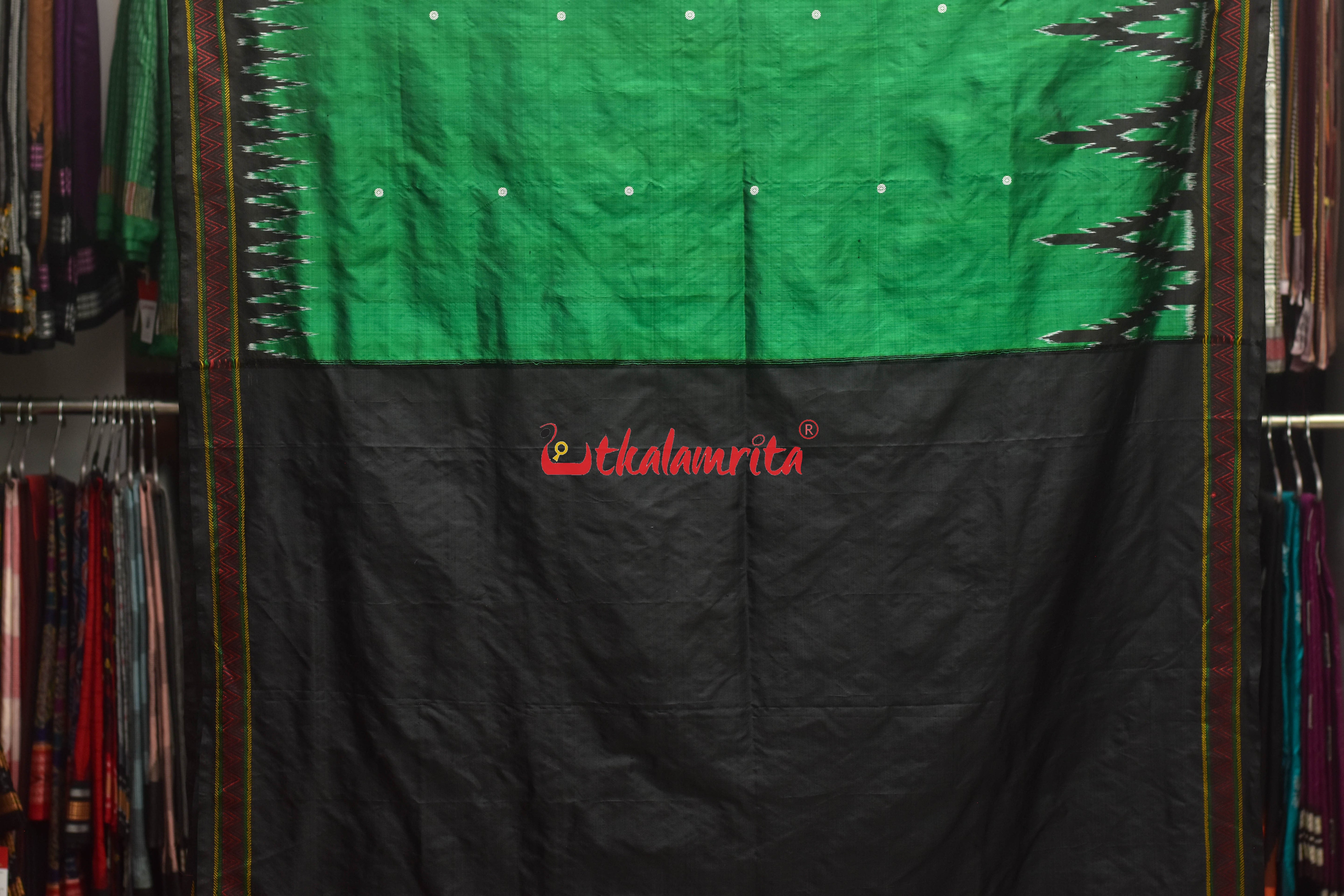 New Green Dongria Khandua Silk Saree