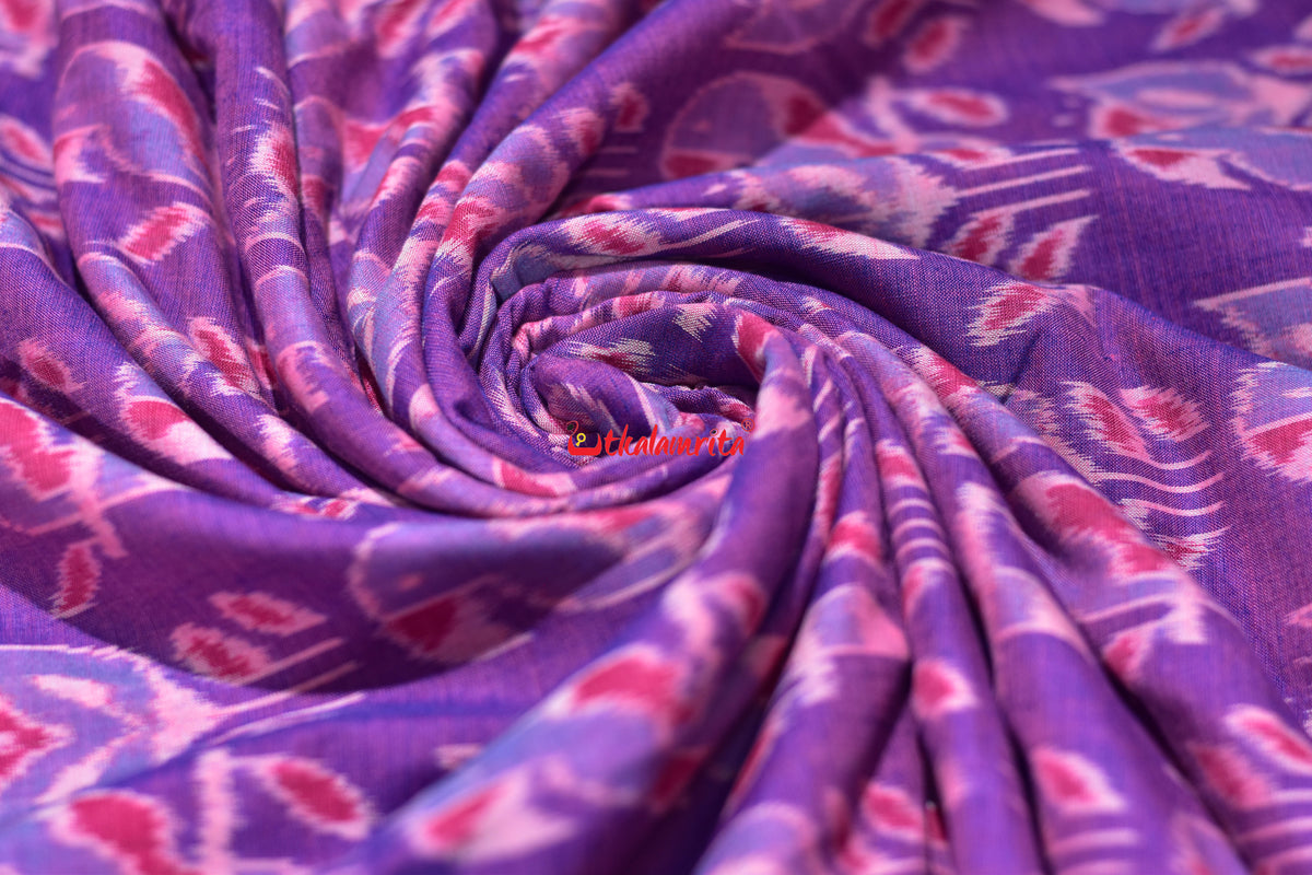 Pink Purple Parrot Sambalpuri Cotton (Fabric)