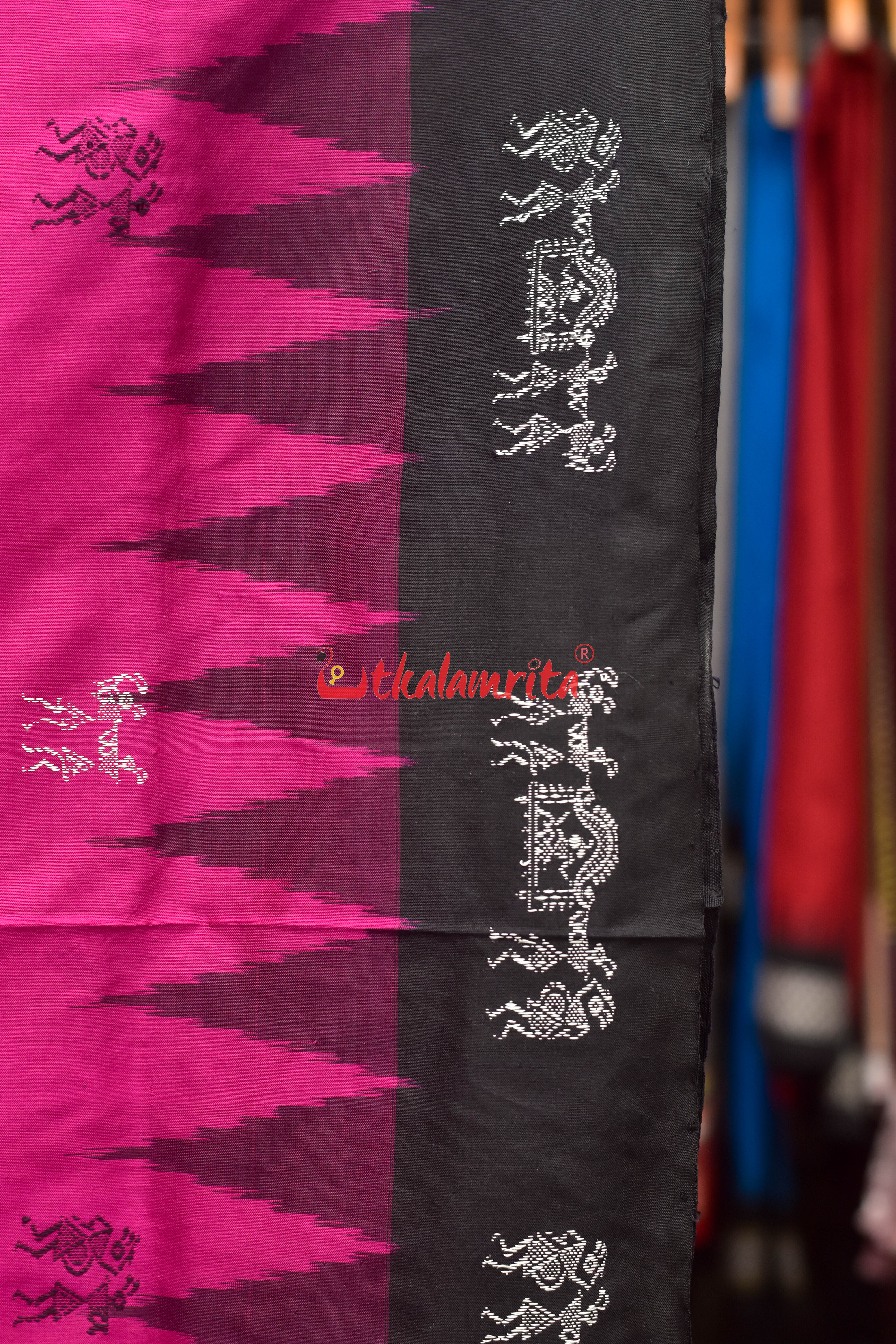 Sabari Rani Black Bomkai Silk Saree