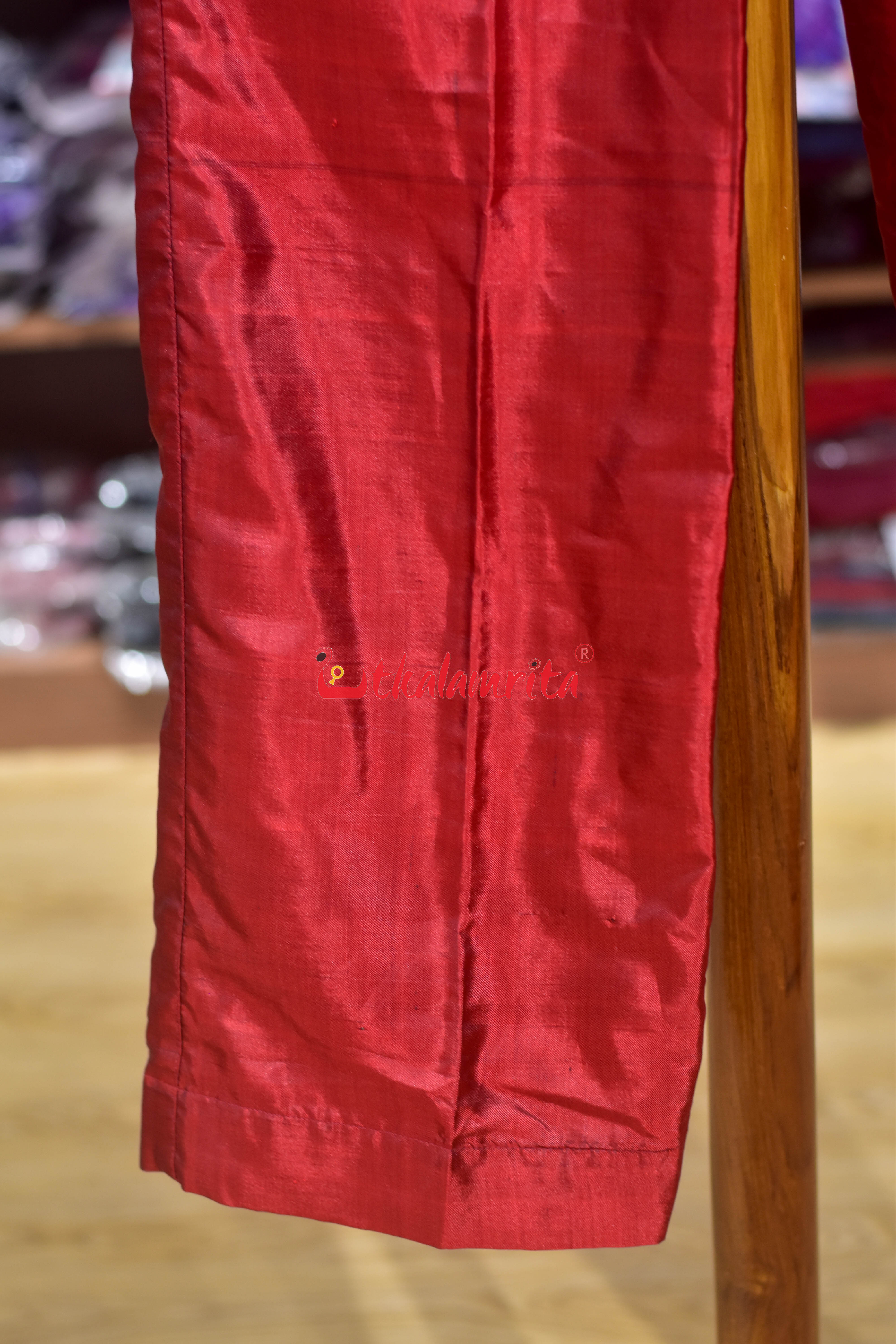 Red Handloom Silk (Men's Pant)