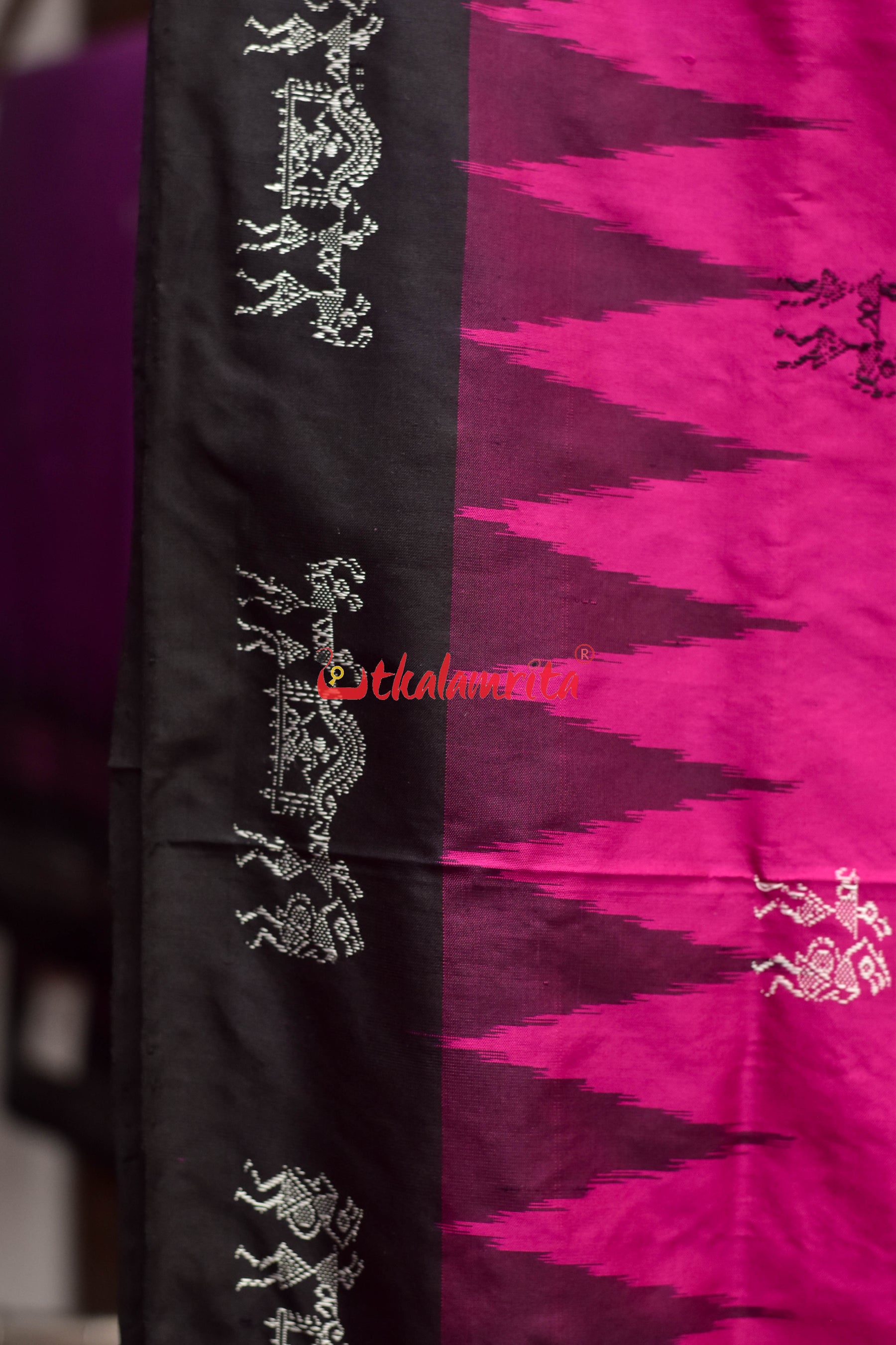 Sabari Rani Black Bomkai Silk Saree