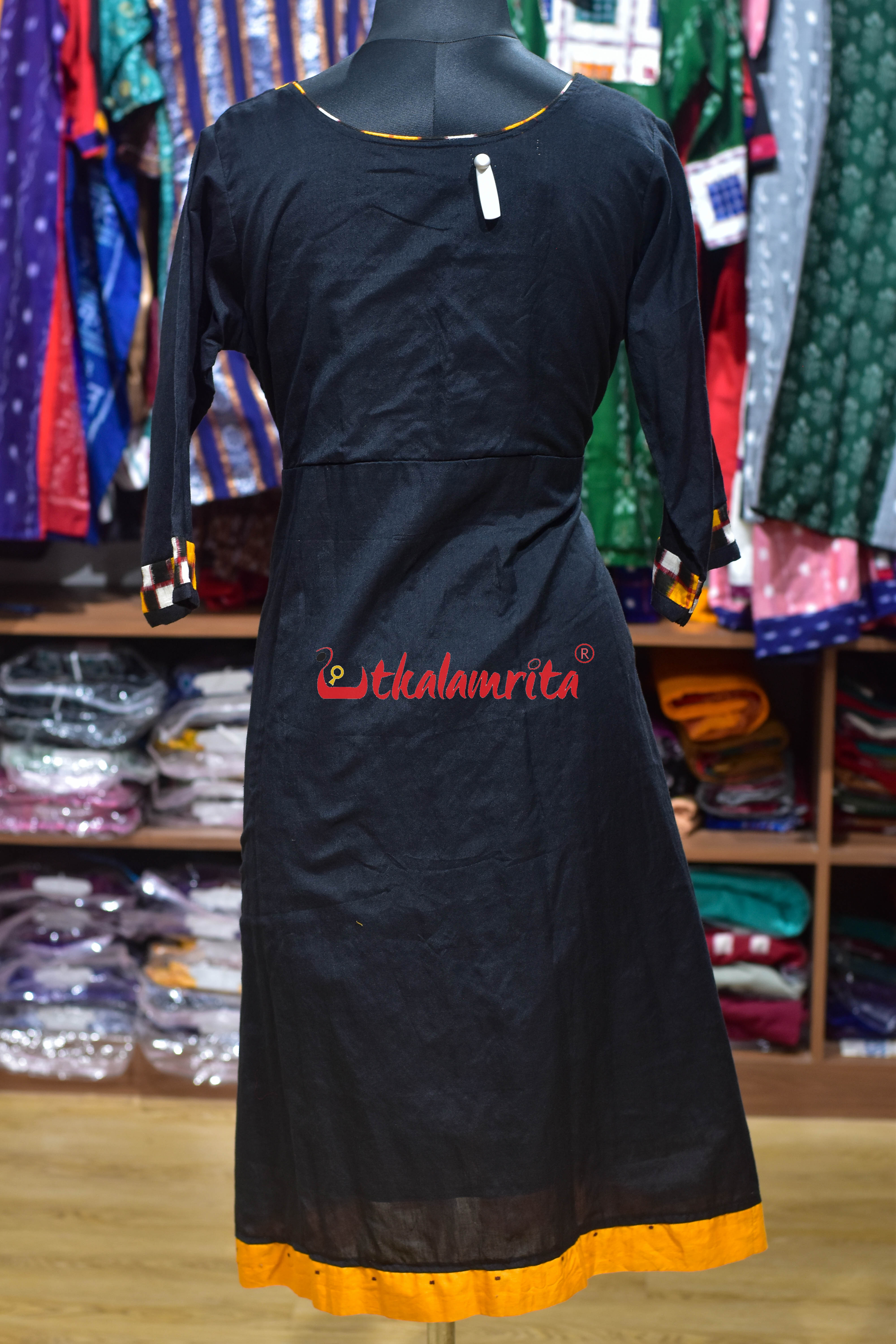 Black Yellow Sambalpuri Anarkali