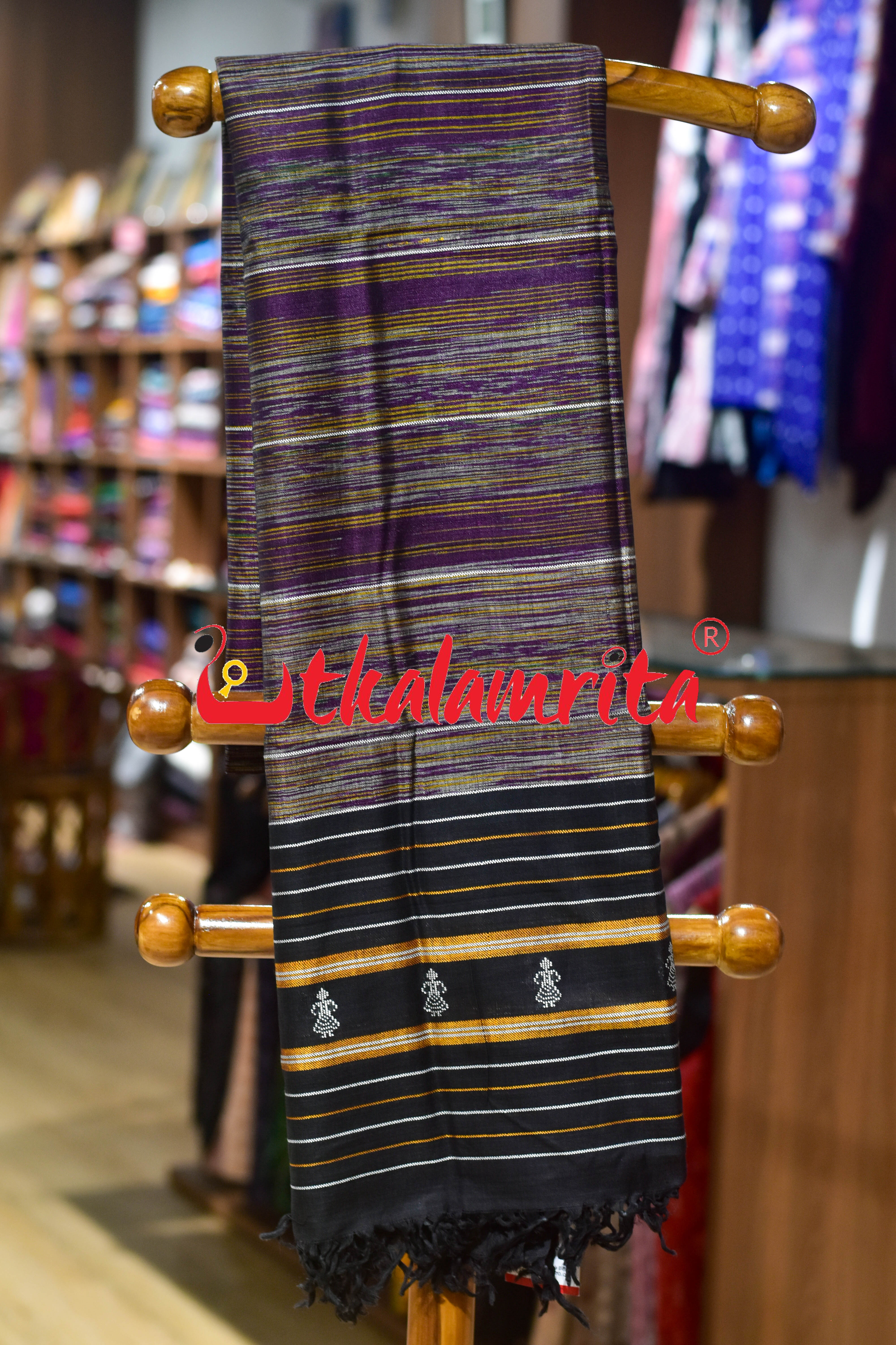 Multi Colour Jhara Black Tribals (Dupatta)