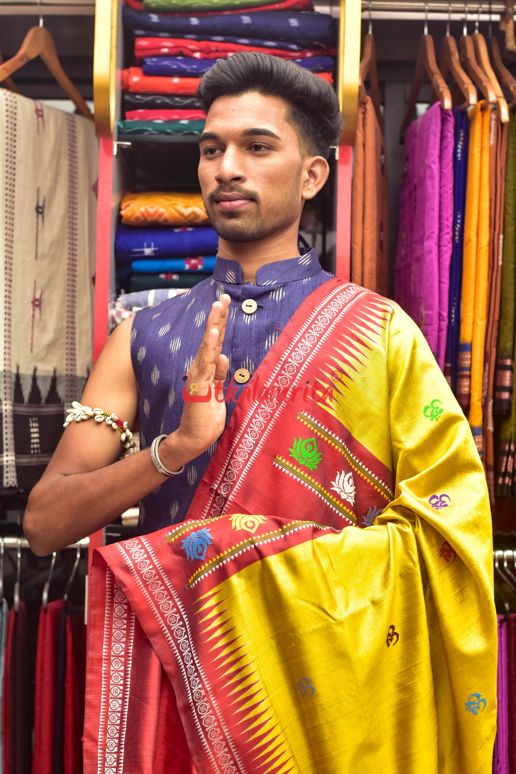 Yellow Yoga Anchal Tussar Silk Saree