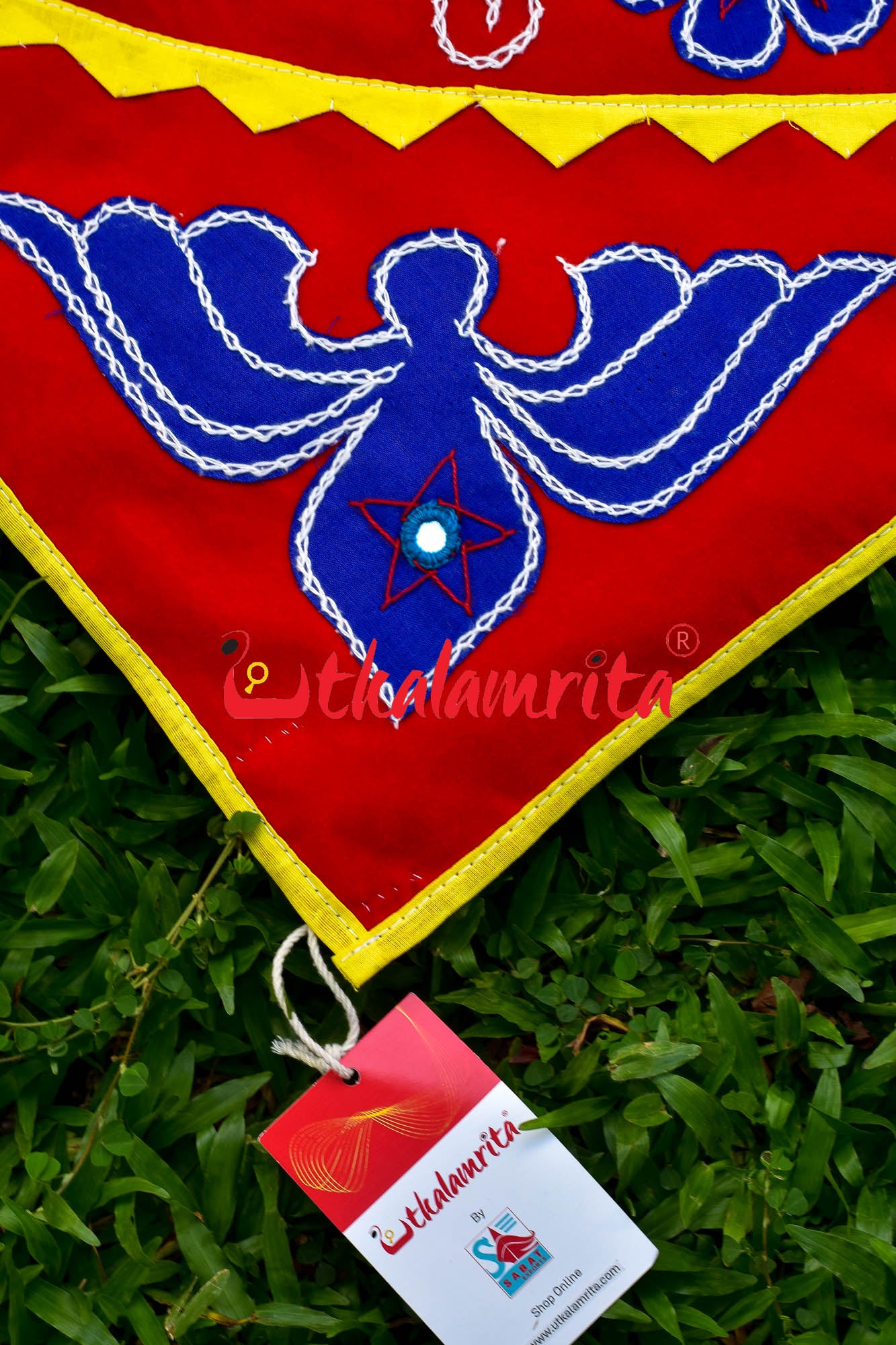Blue Ganesha Red Patch Applique