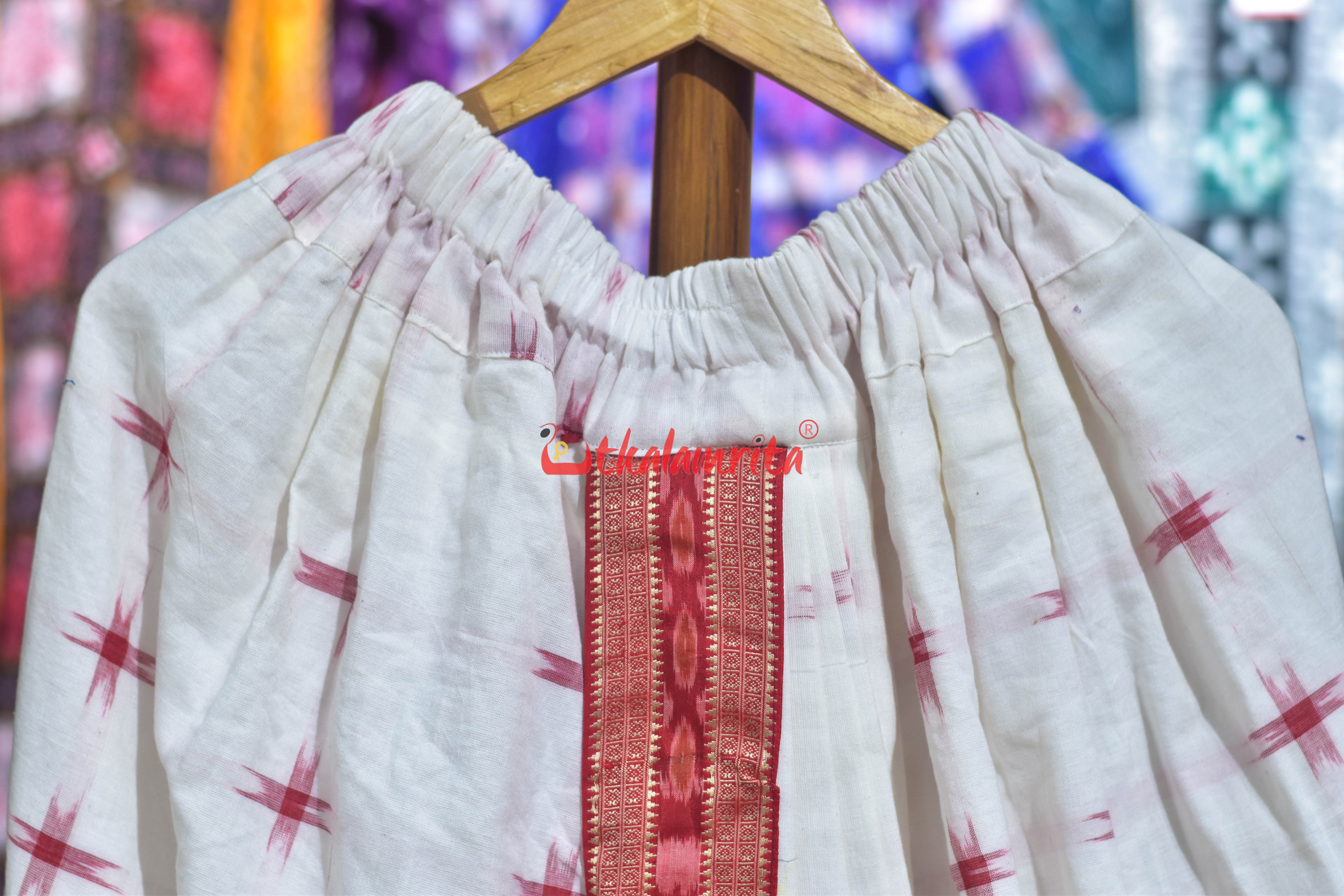 White with Red Star (Men's Dhoti Pant)