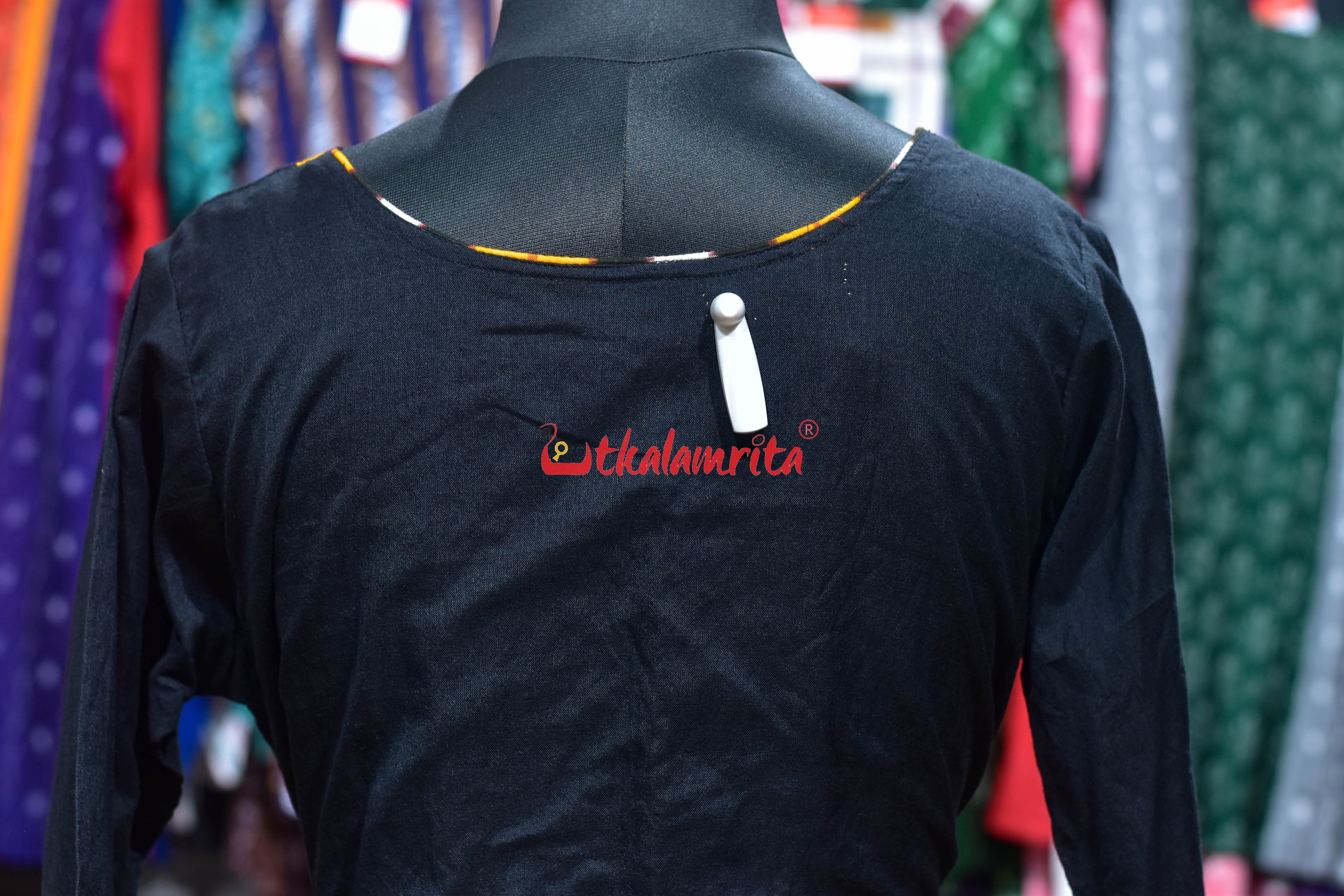 Black Yellow Sambalpuri Anarkali