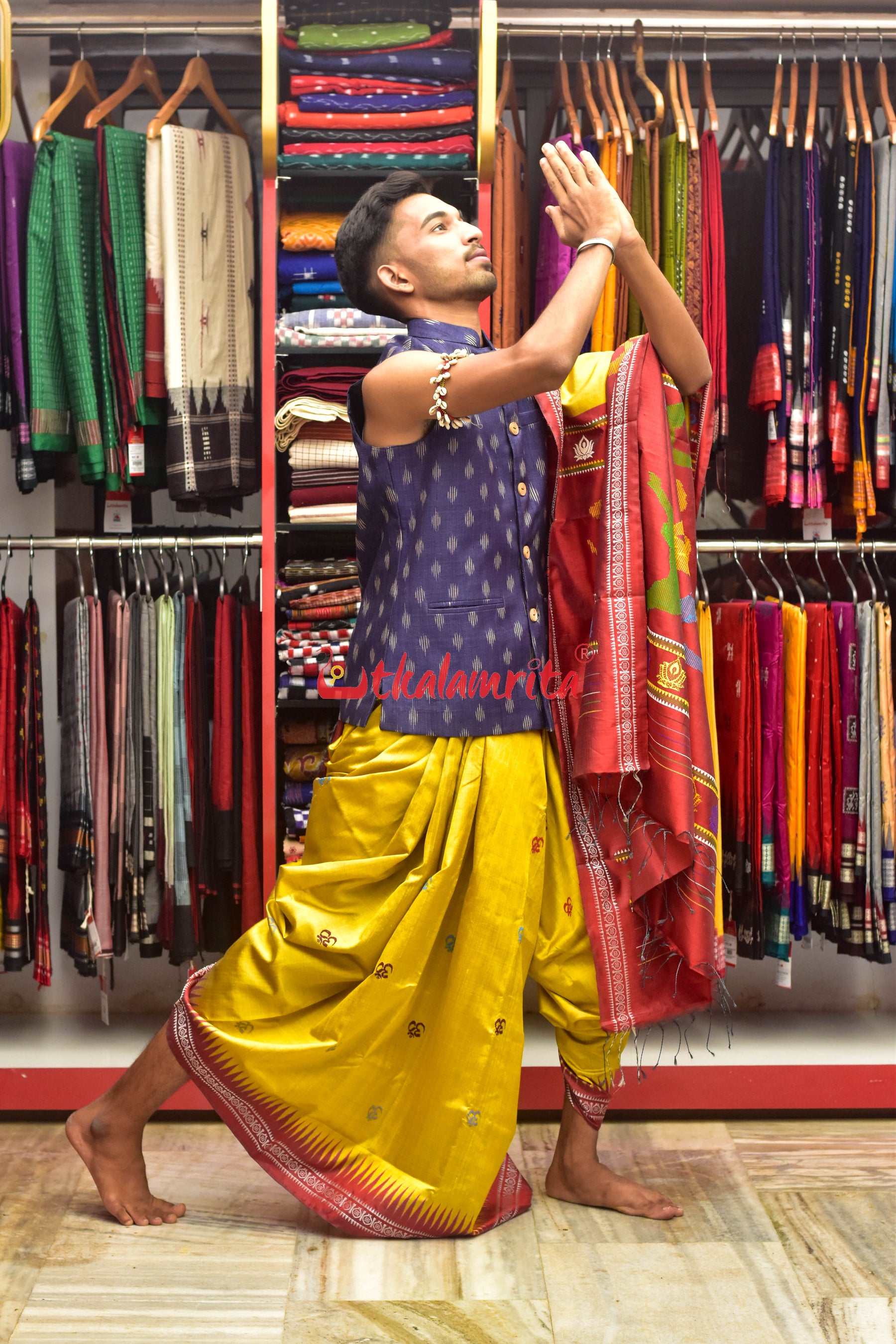 Yellow Yoga Anchal Tussar Silk Saree
