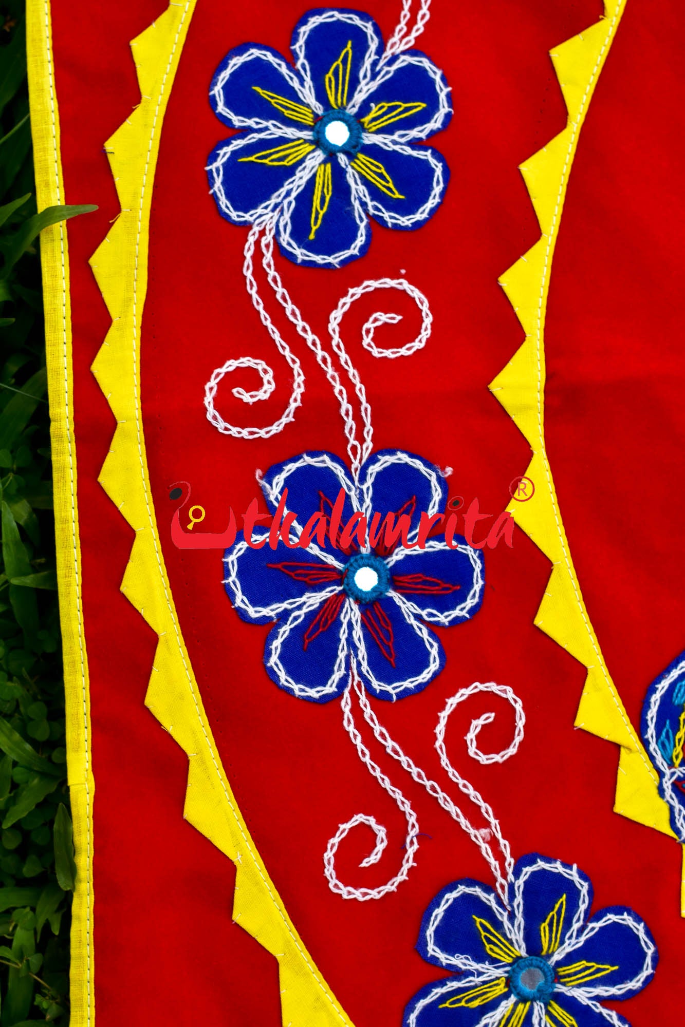 Blue Ganesha Red Patch Applique
