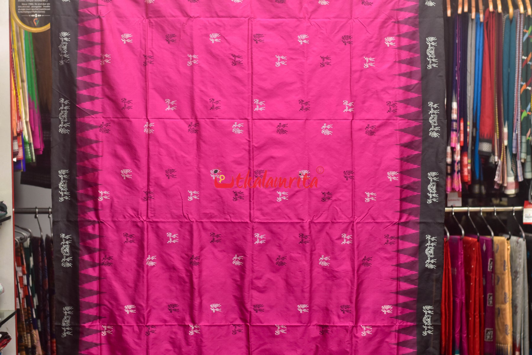 Sabari Rani Black Bomkai Silk Saree