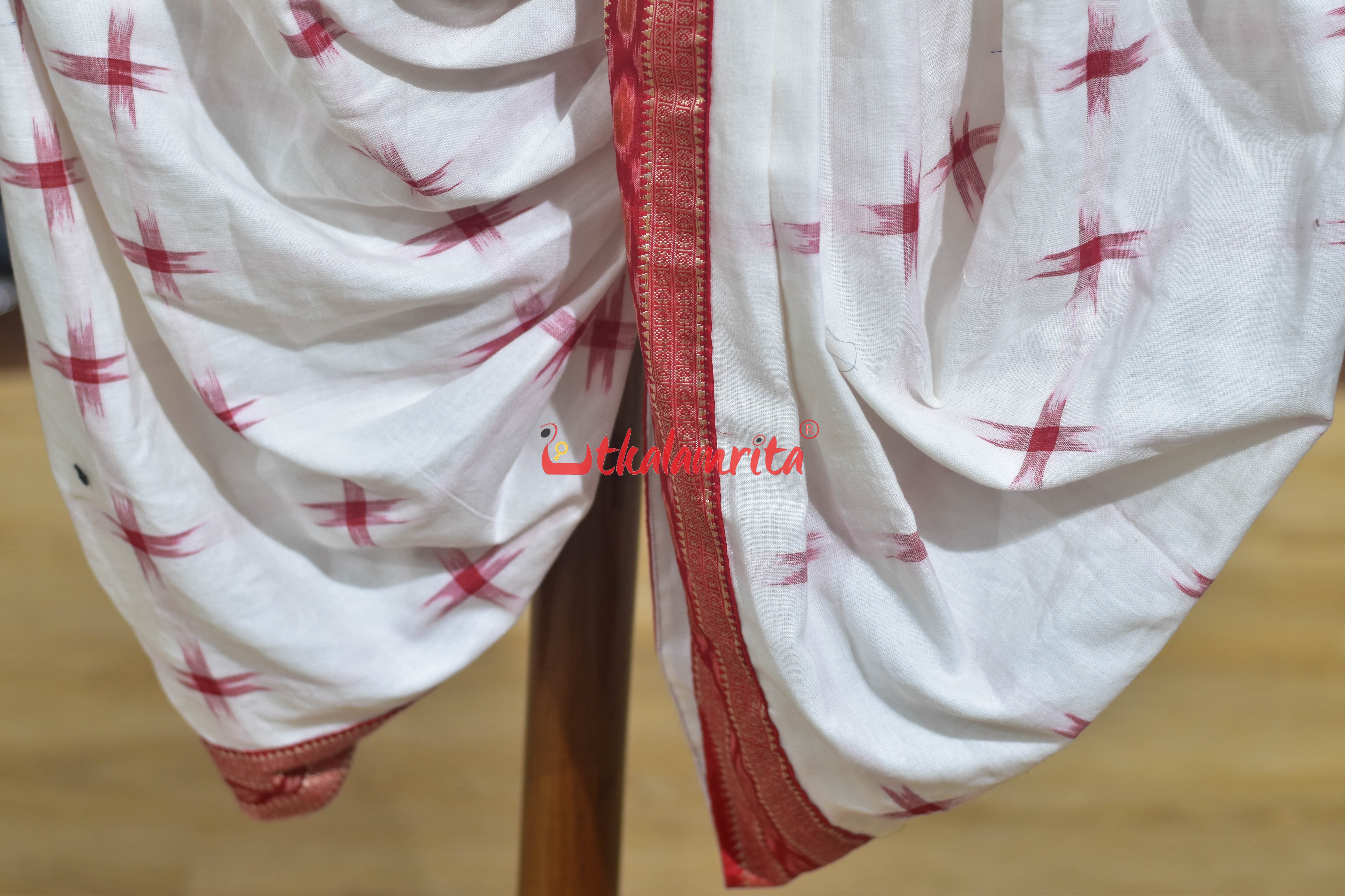 White with Red Star (Men's Dhoti Pant)