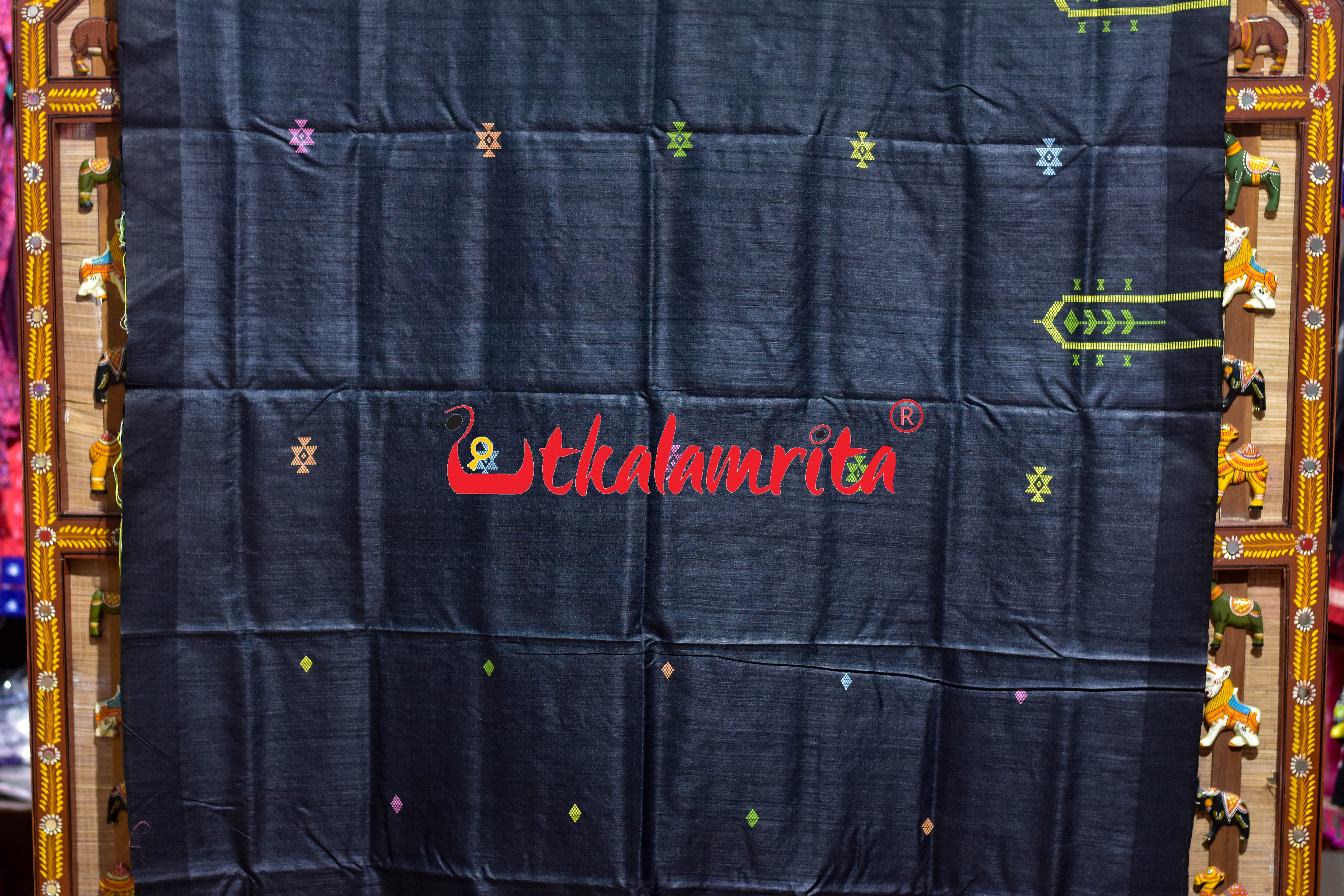 Black Chadheibana Gopalpur Tussar Silk Saree