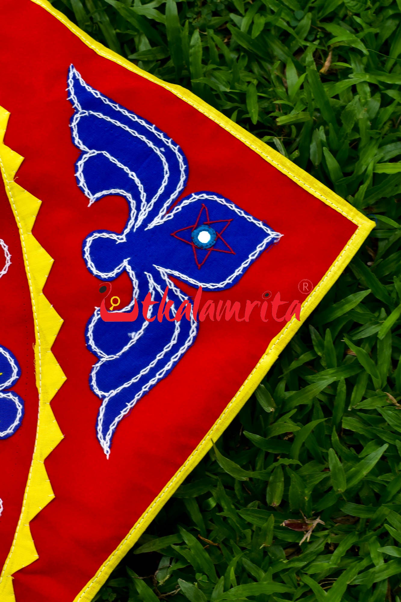 Blue Ganesha Red Patch Applique
