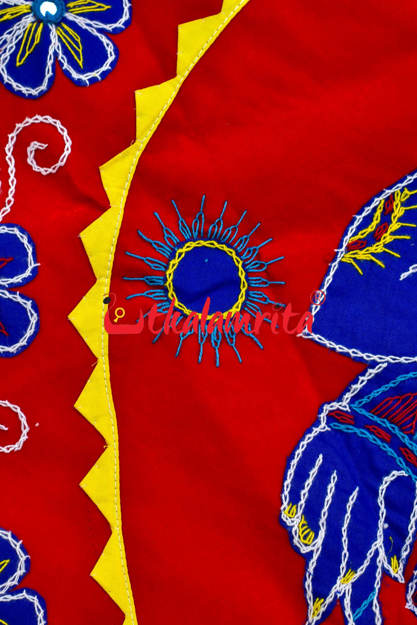 Blue Ganesha Red Patch Applique