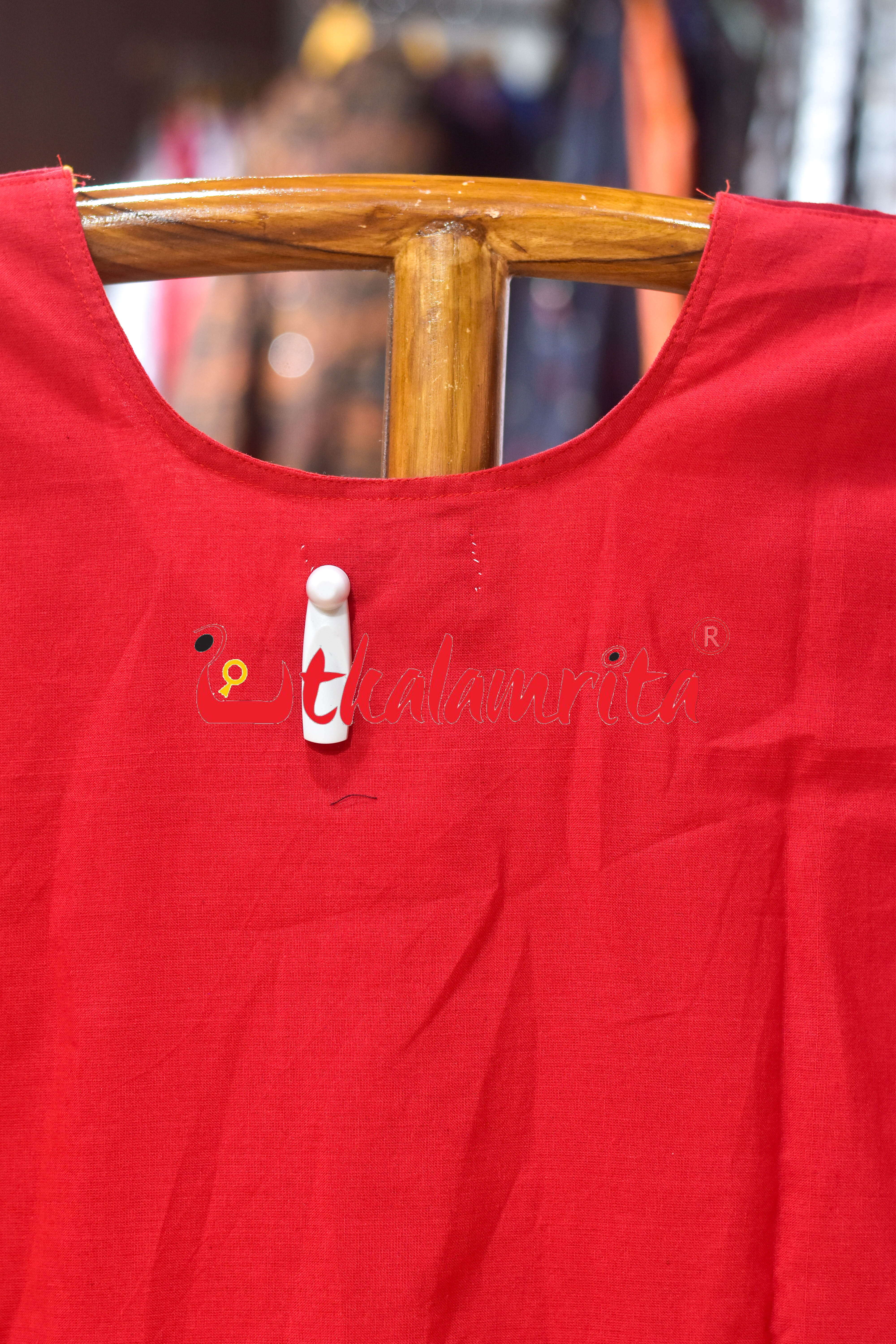 Red Tribal and Trees Sambalpuri (Ladies Kurti)
