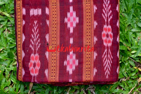 Maroon Pasapali With Flower Ikat (Fabric)