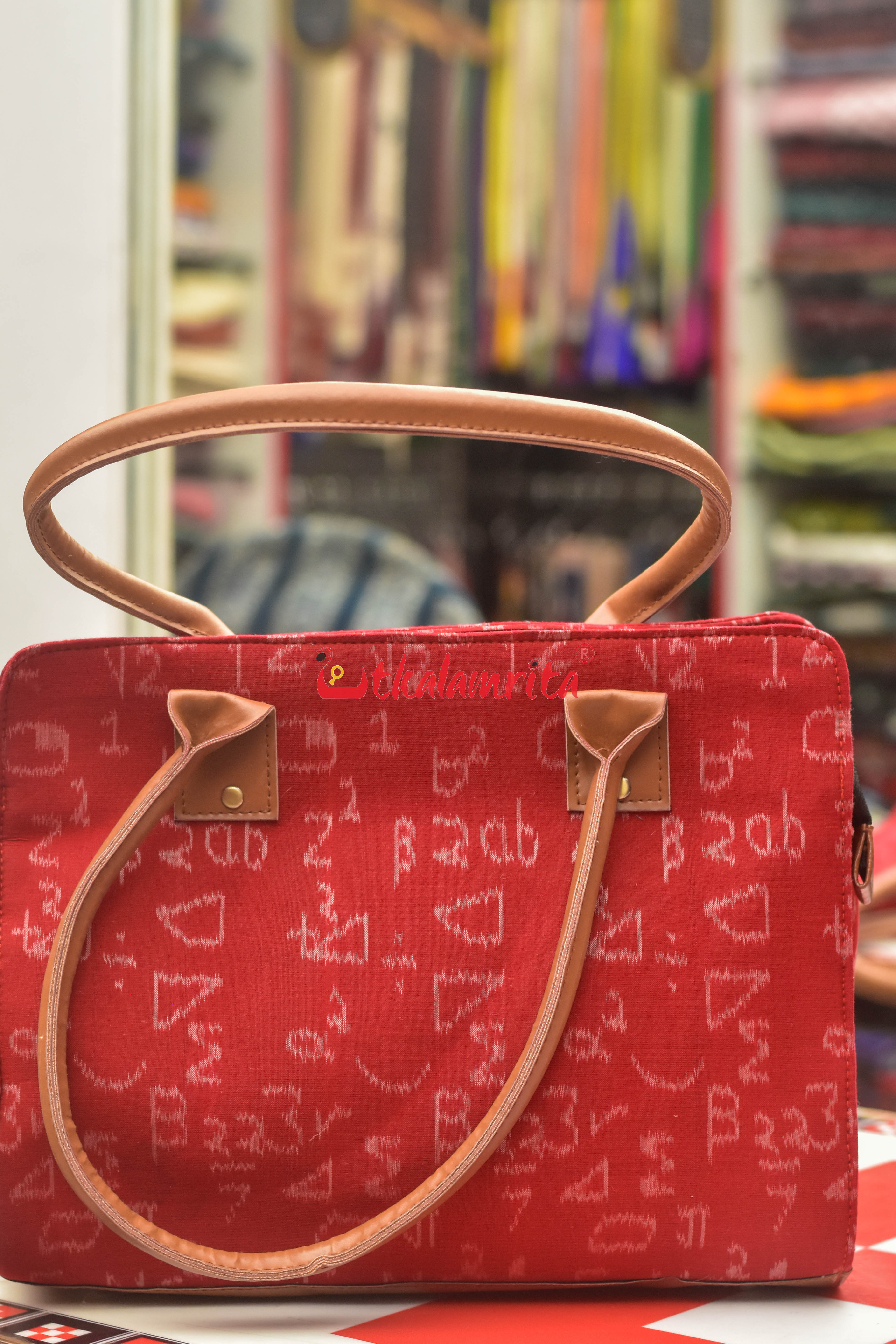 Red Shri Ganeet Mathematics Vanity Bag