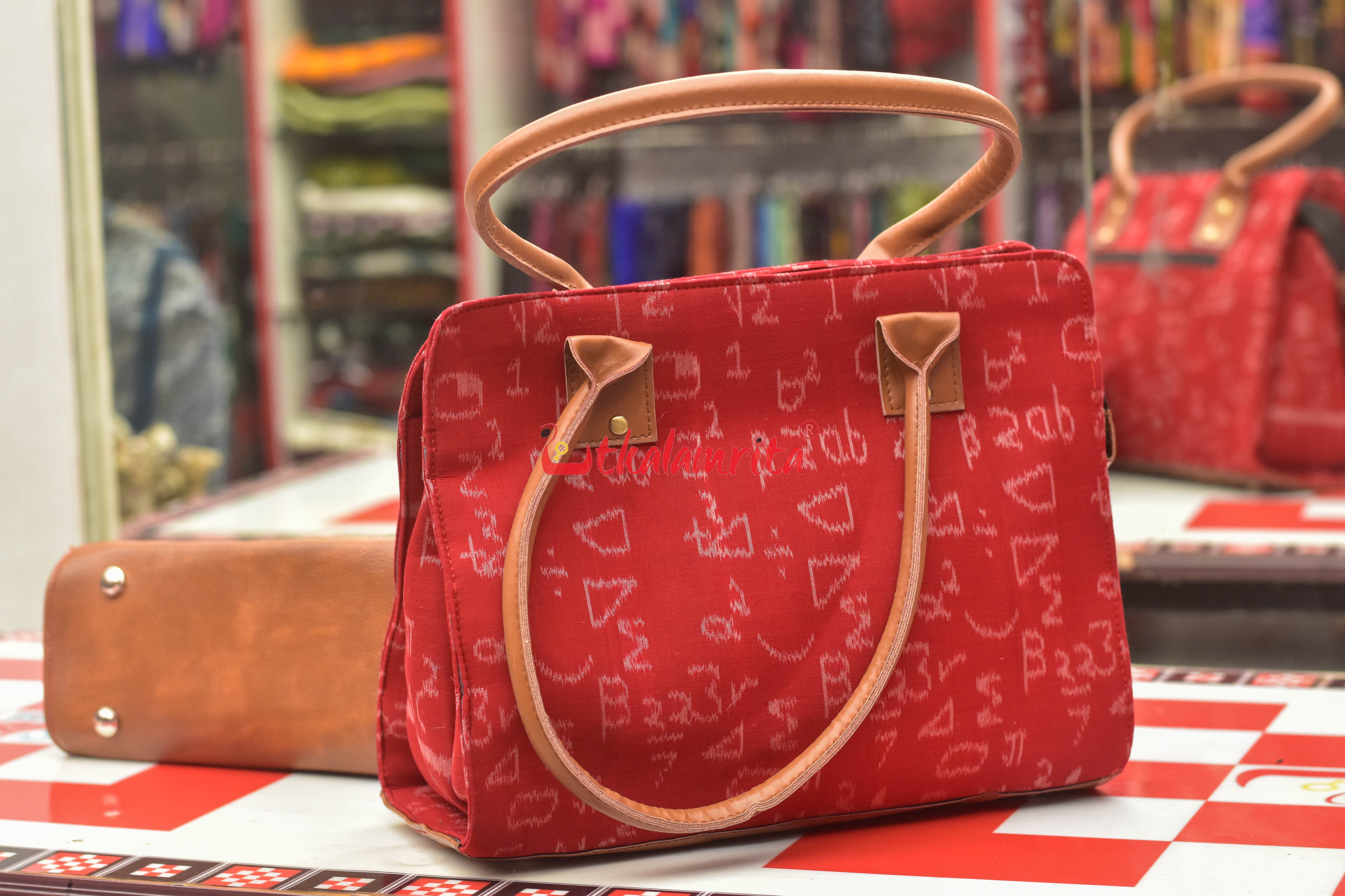 Red Shri Ganeet Mathematics Vanity Bag