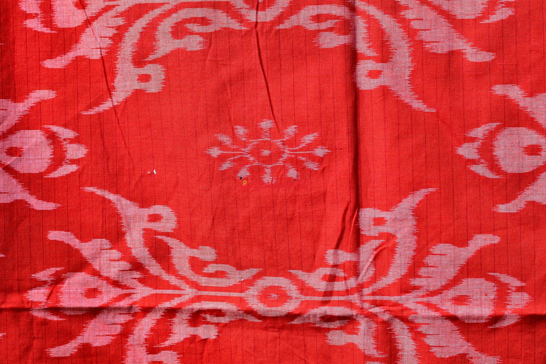Yellow Red Shankh Khandua Cotton Saree