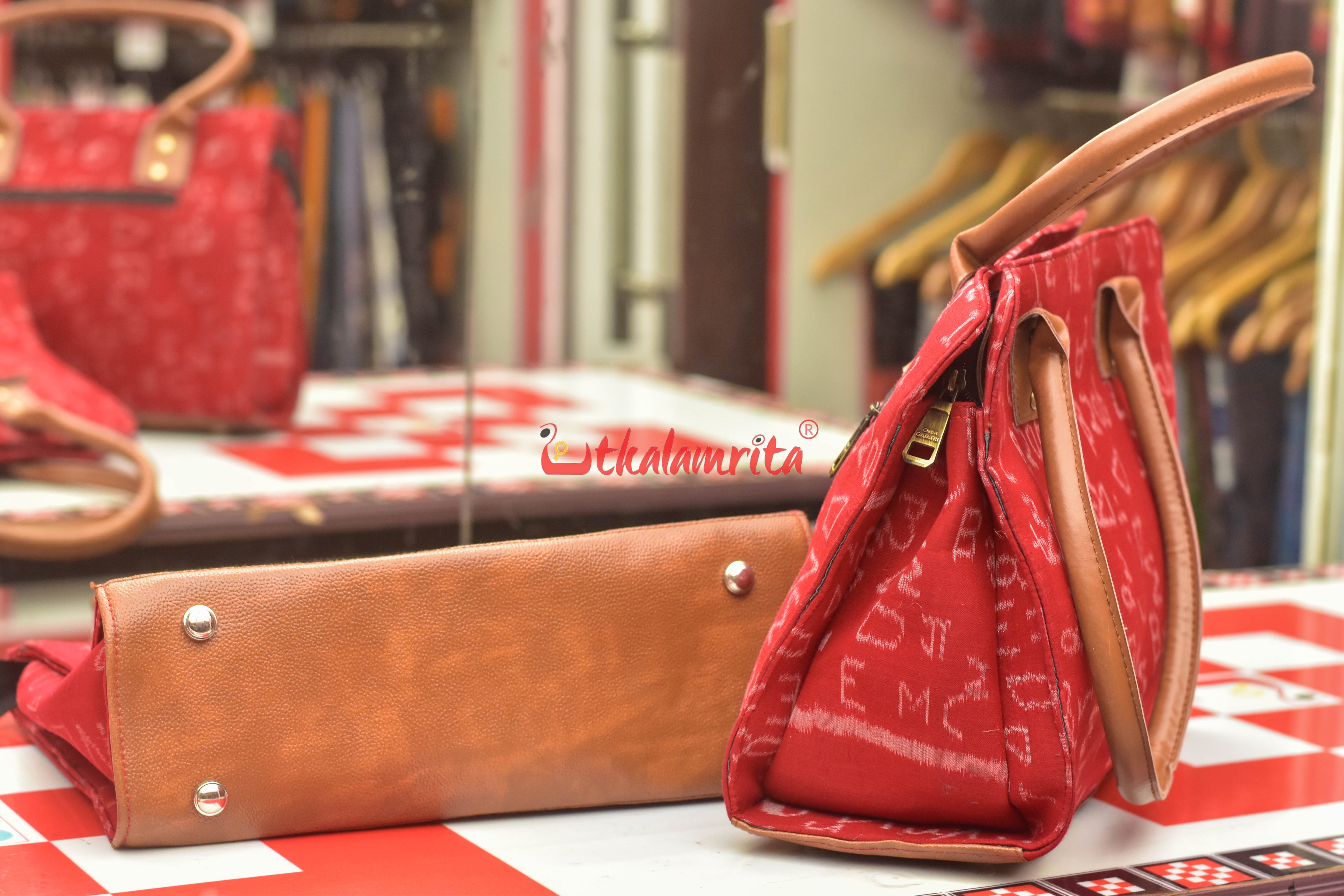Red Shri Ganeet Mathematics Vanity Bag