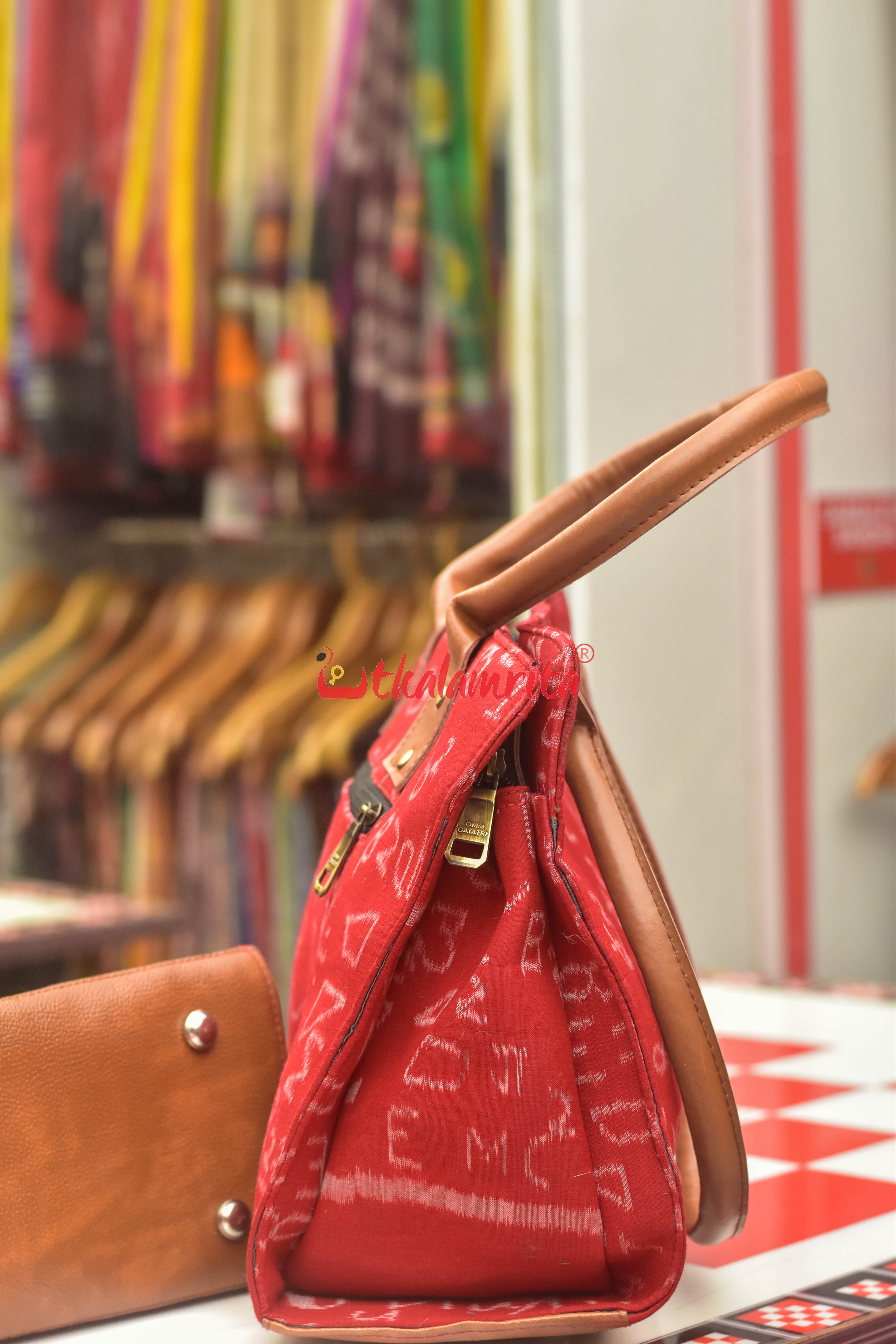 Red Shri Ganeet Mathematics Vanity Bag