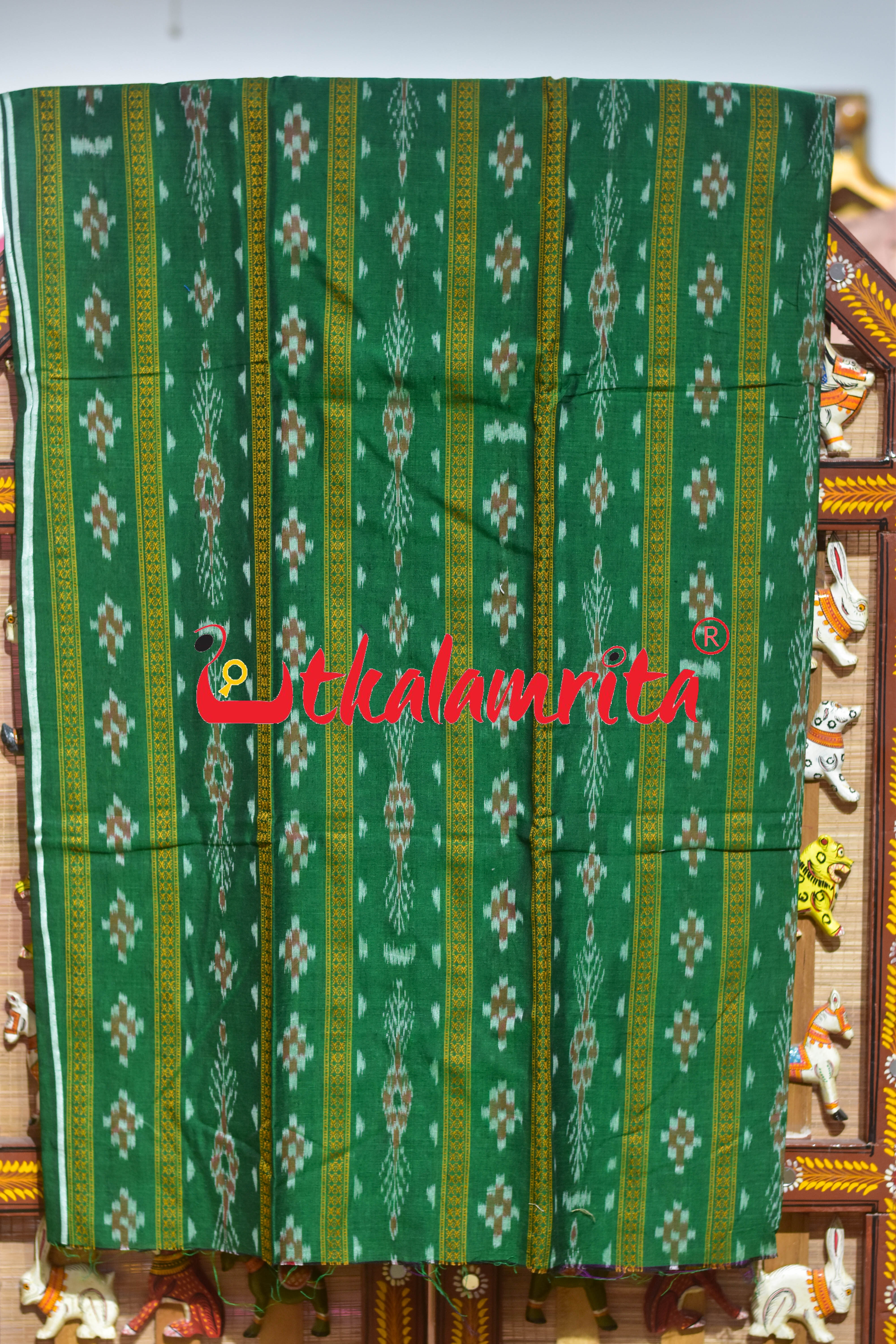 Light Green Red Pasapali Long Flower Dress Set