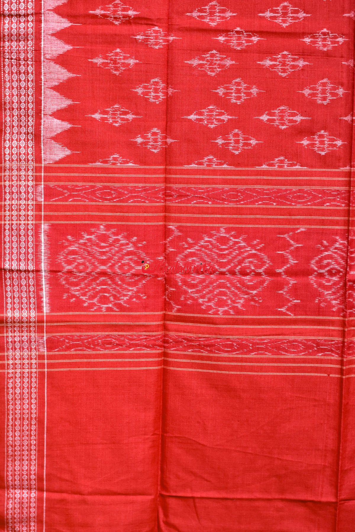 Teal Red Hearts Sambalpuri Bapta Dress Set