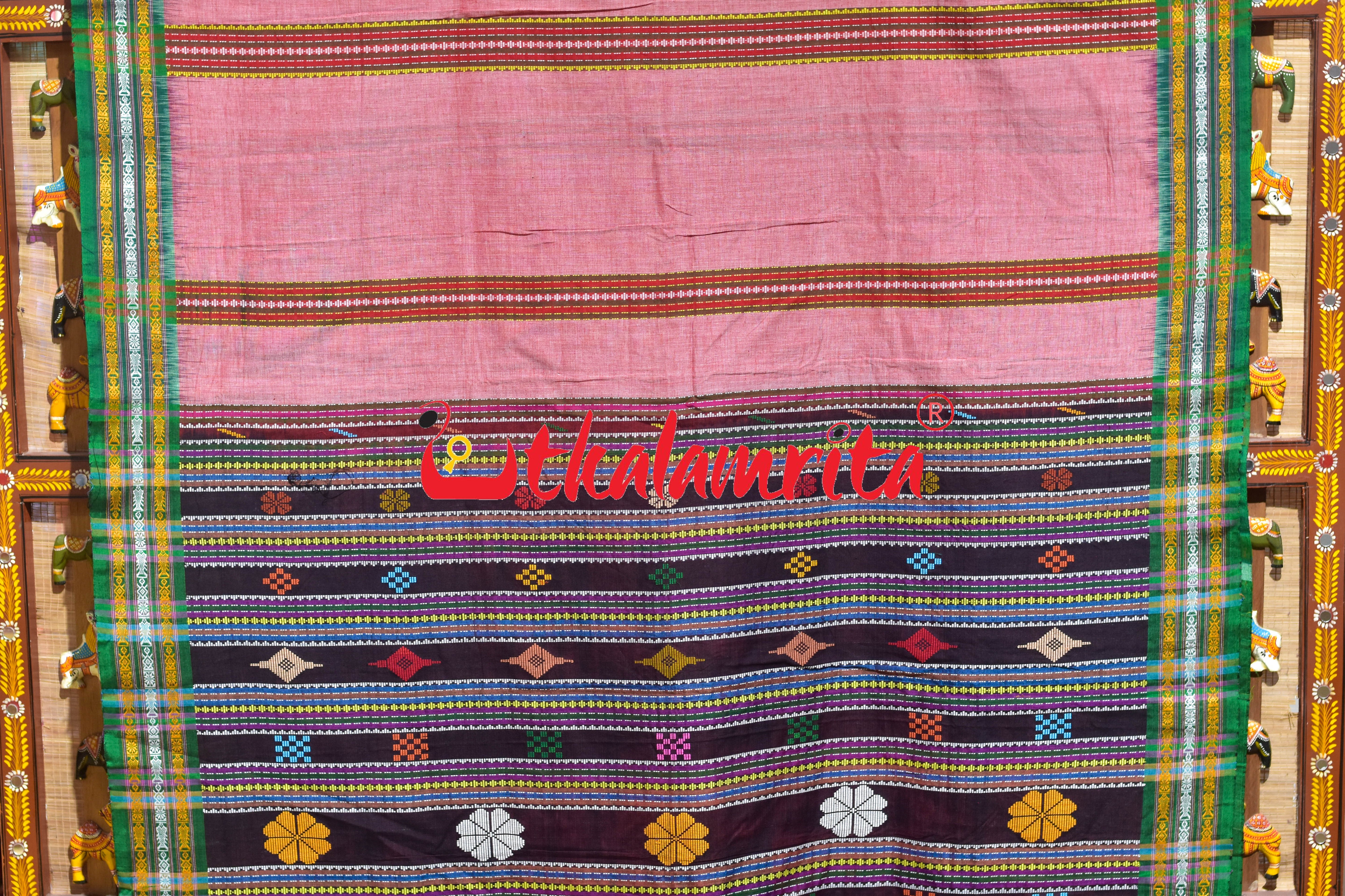 Pink Mala Pati Dhalapathar Cotton Saree