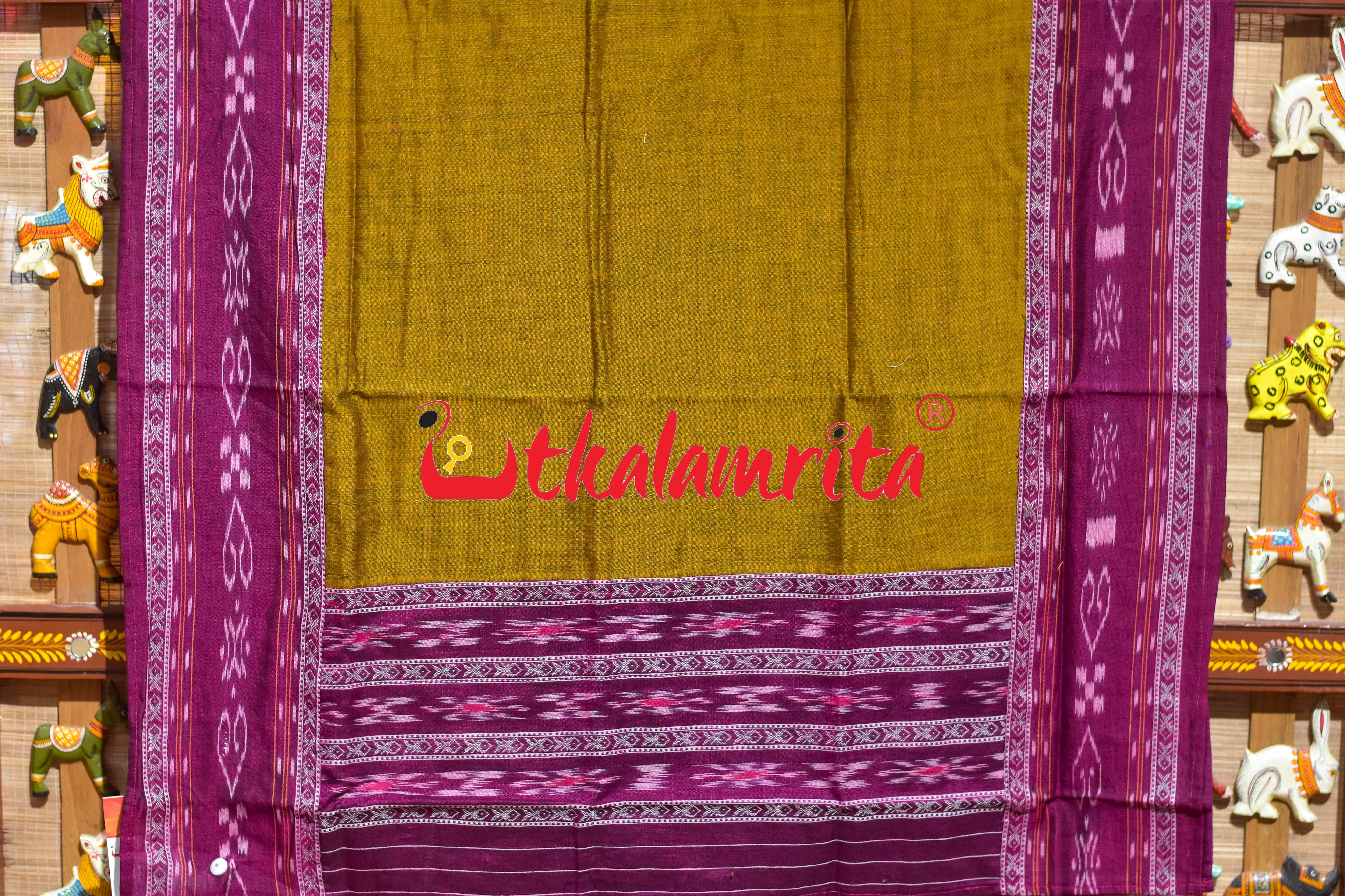 Magenta Golden Middle Design Cotton Dress Set