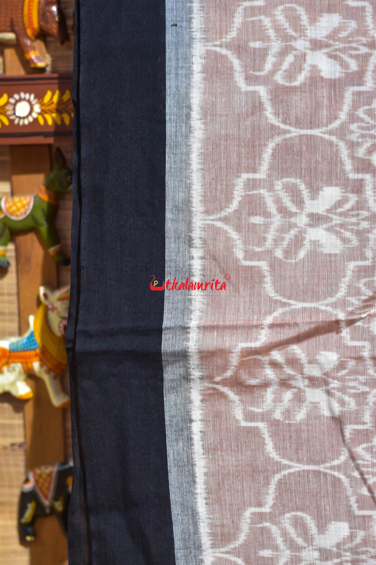 Butterfly Peach Maniabandha Cotton Saree