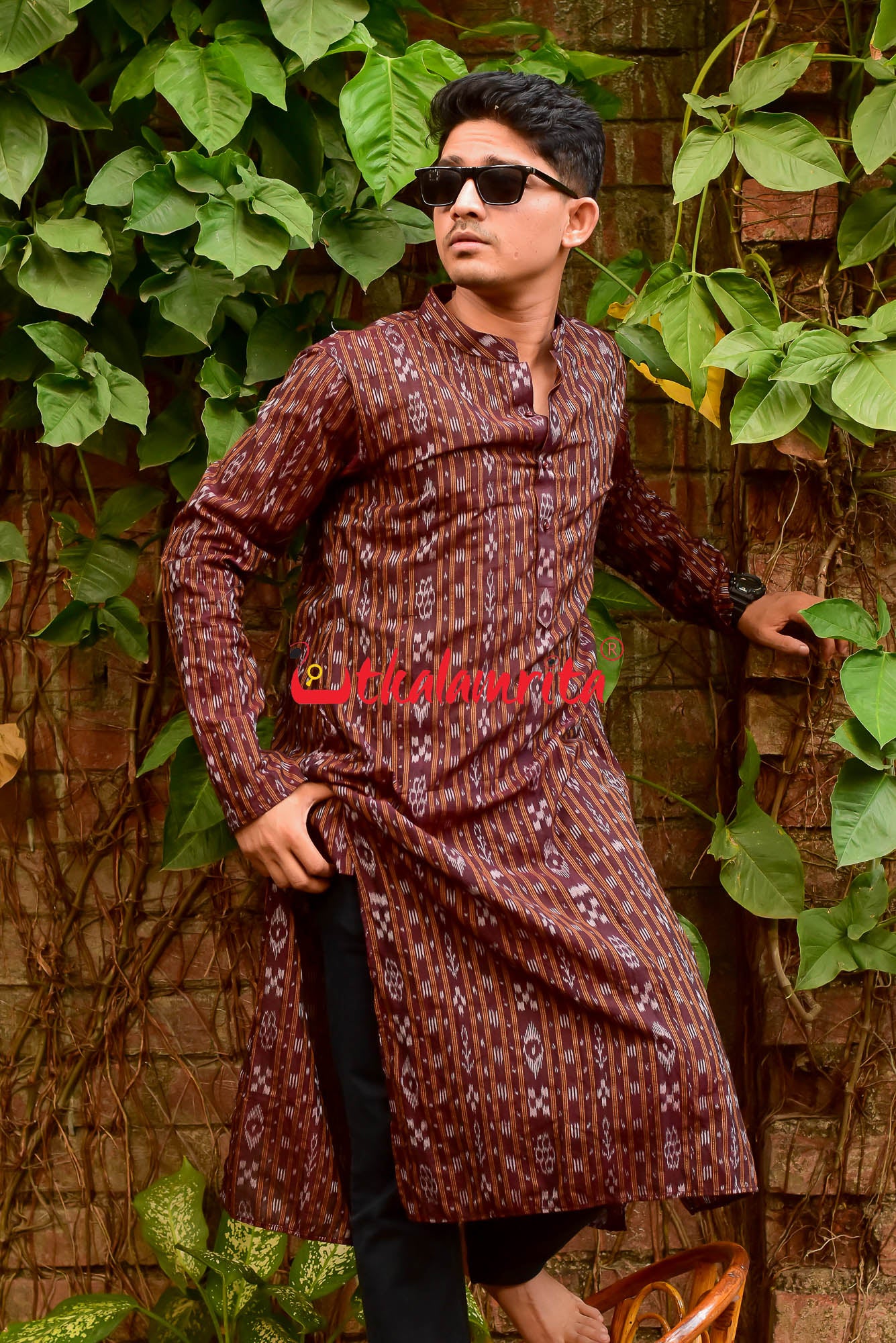 Maroon Ikat (Full Kurta)