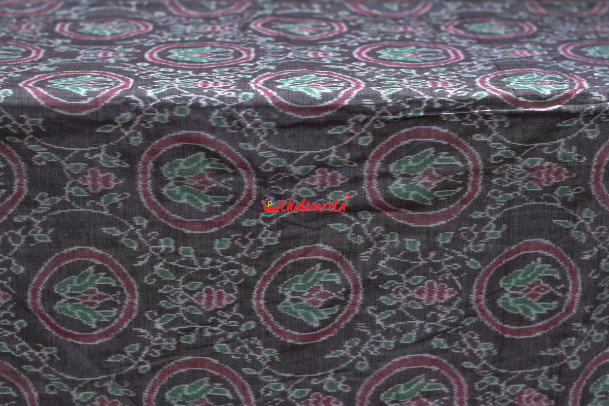 Taupe Brown Jodi parrot Sambalpuri Cotton (Fabric)