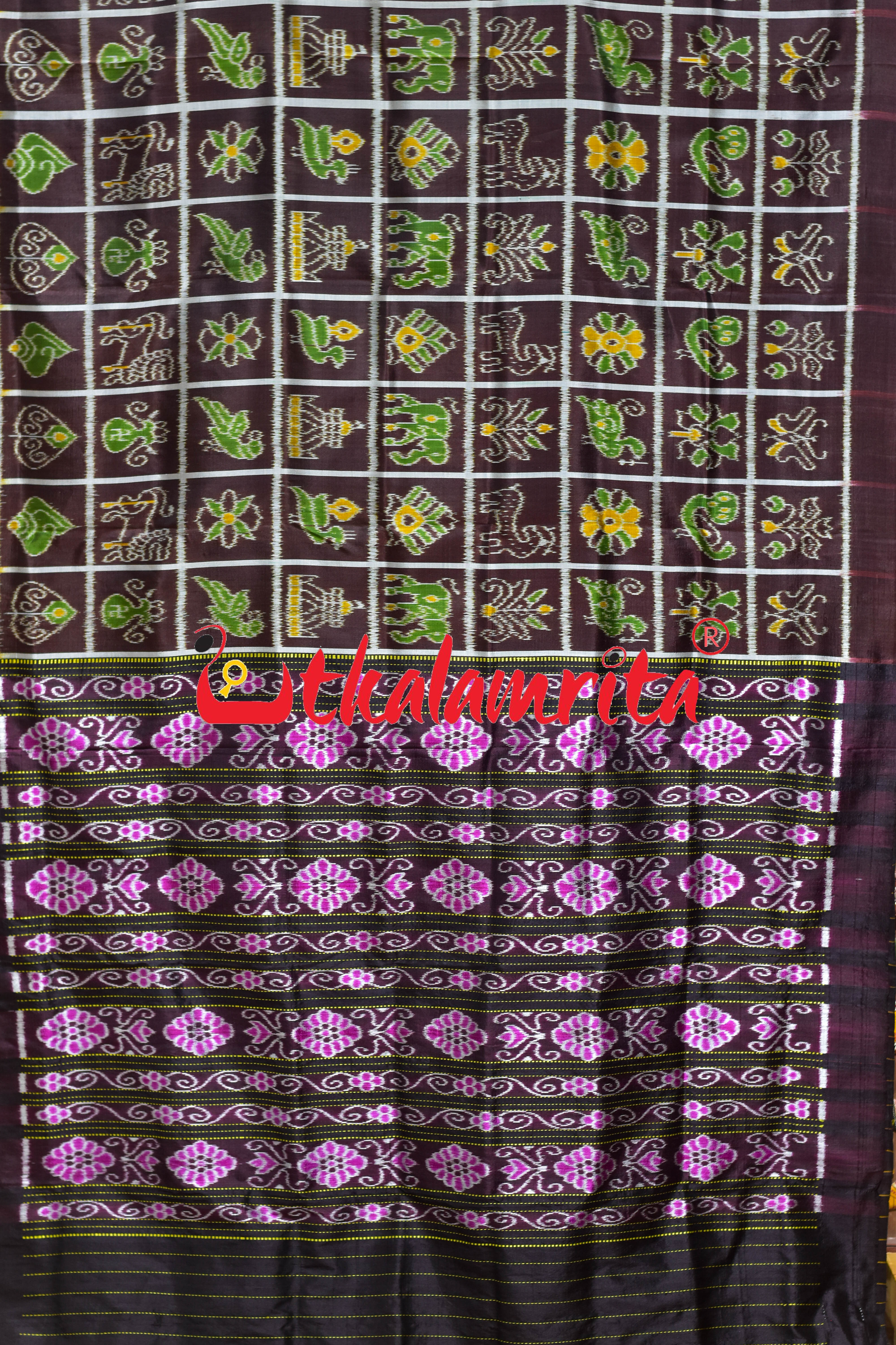 Coffee Self Nabakothi Khandua Silk Saree